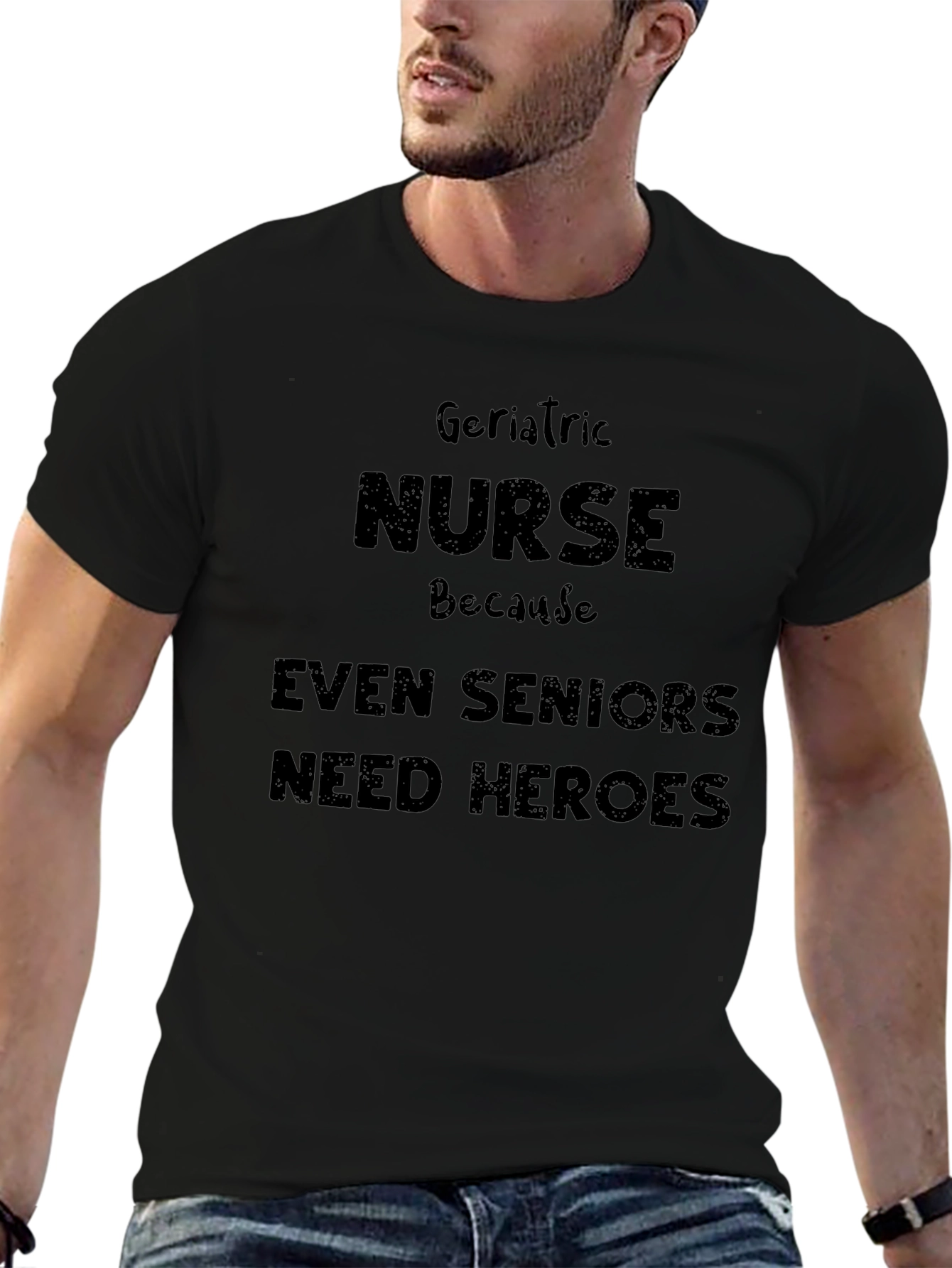 Geriatric Nurse Hero T-Shirt - Black