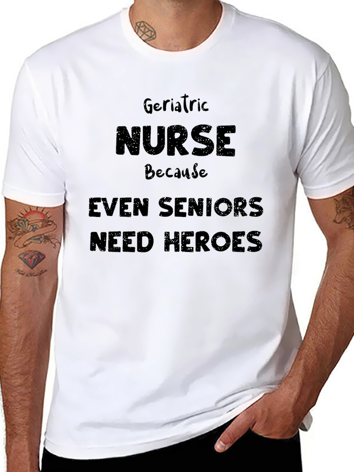 Geriatric Nurse Hero T-Shirt - Black
