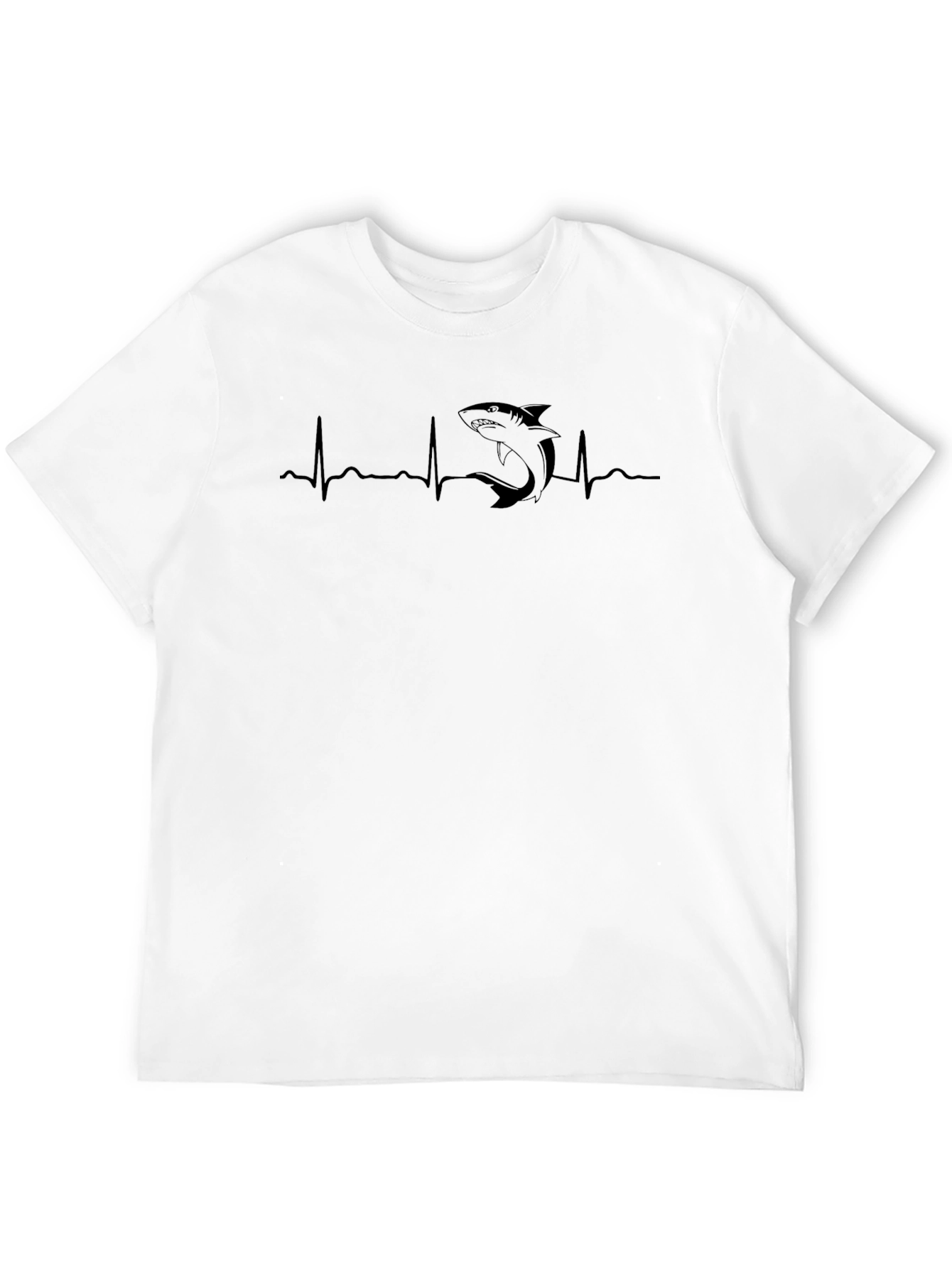 Shark Heartbeat Graphic Tee - Black
