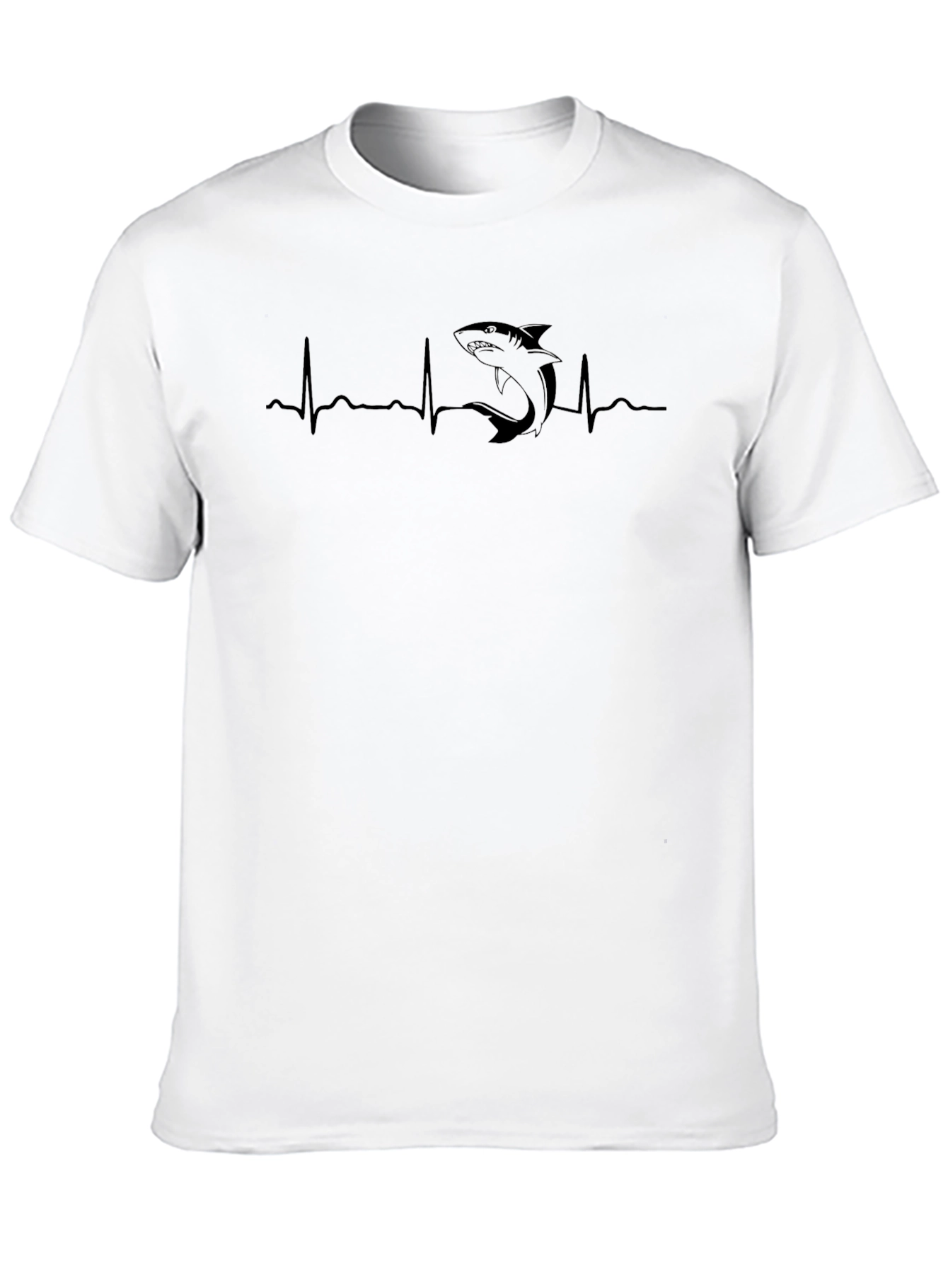 Shark Heartbeat Graphic Tee - Black