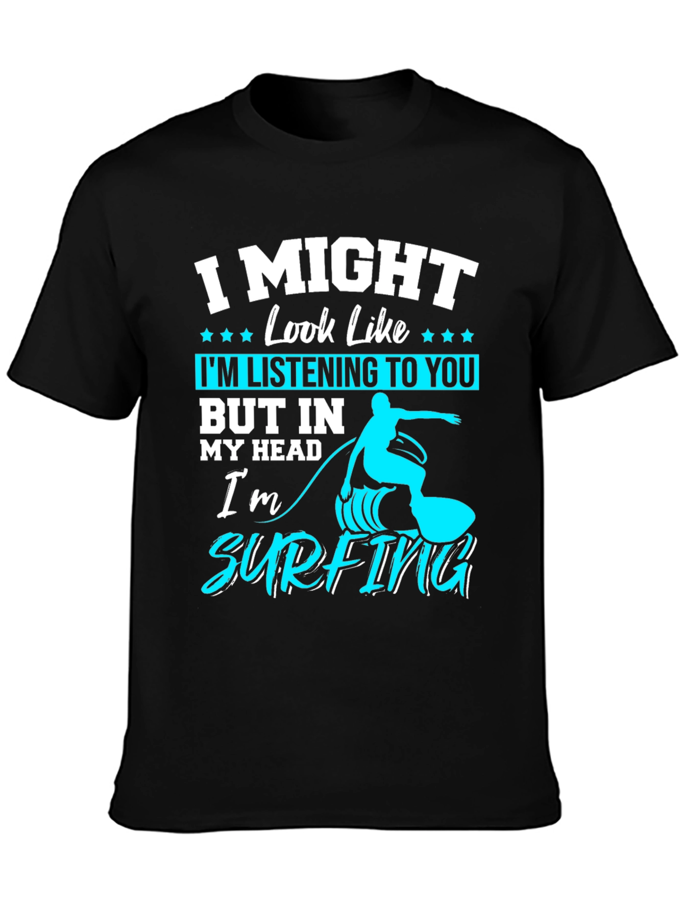 Surfing Head T-Shirt: Funny Mens Tee