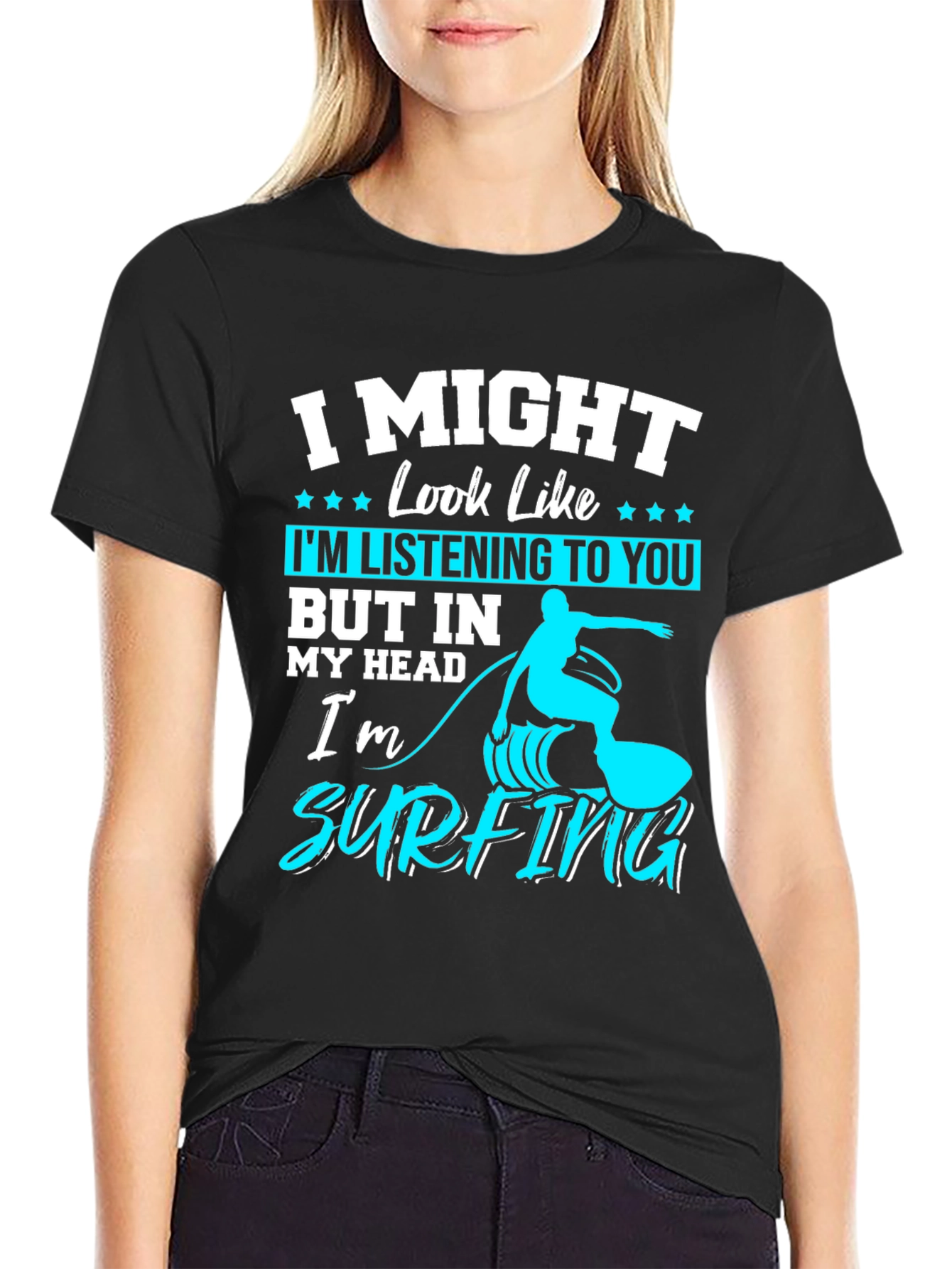 Surfing Head T-Shirt: Funny Mens Tee