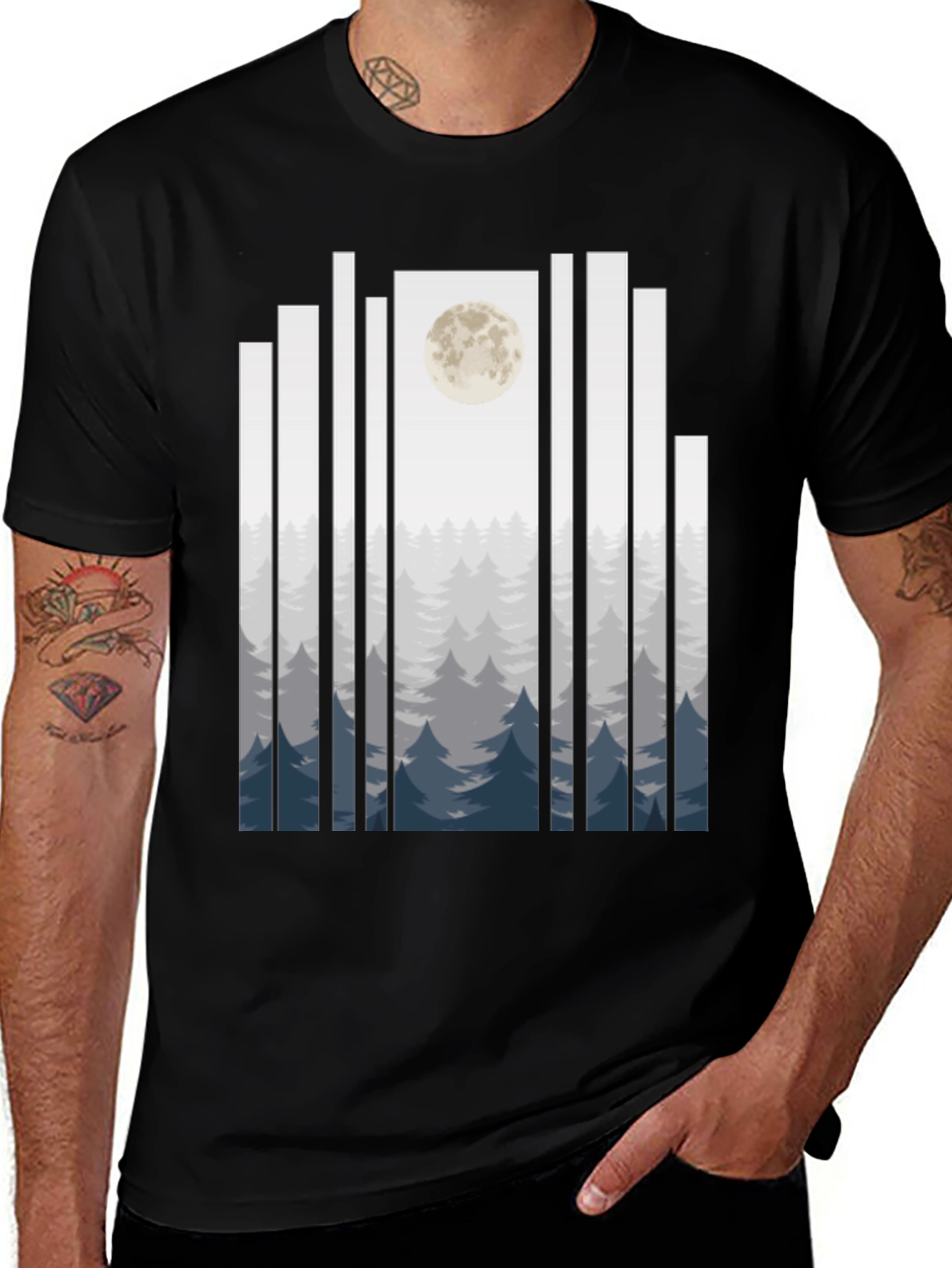 Moonlit Forest T-Shirt - Black