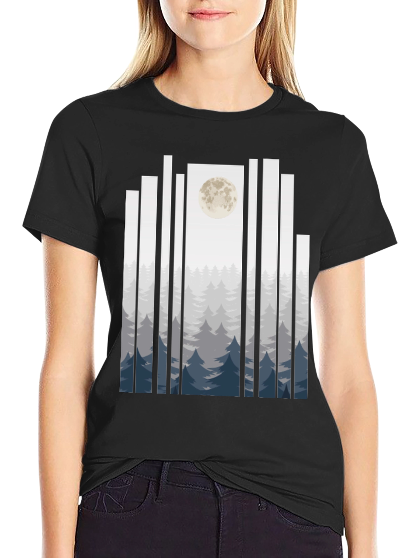 Moonlit Forest T-Shirt - Black