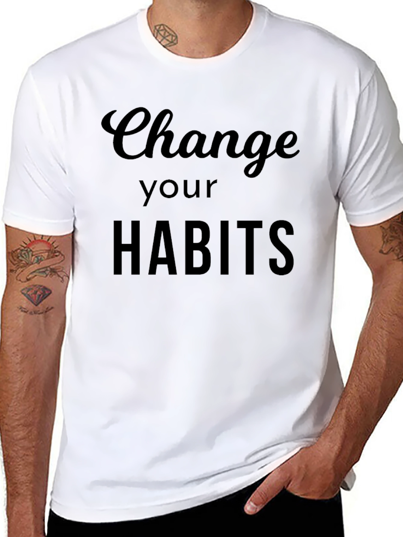 Change Your Habits Black Graphic Tee