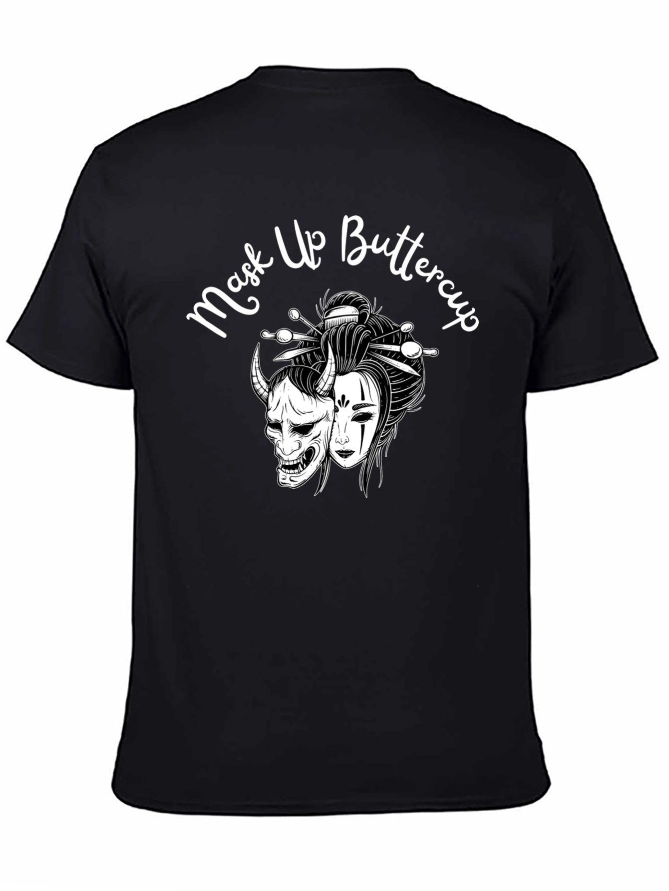 Mask Up Buttercup Graphic Tee - Black