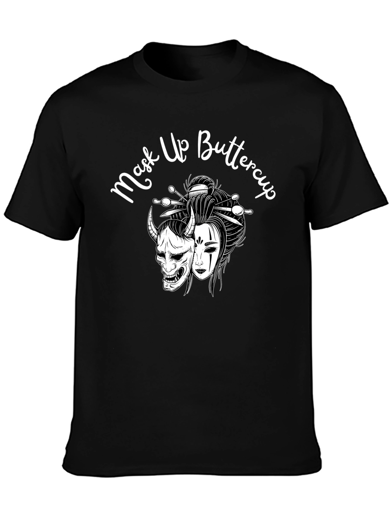 Mask Up Buttercup Graphic Tee - Black