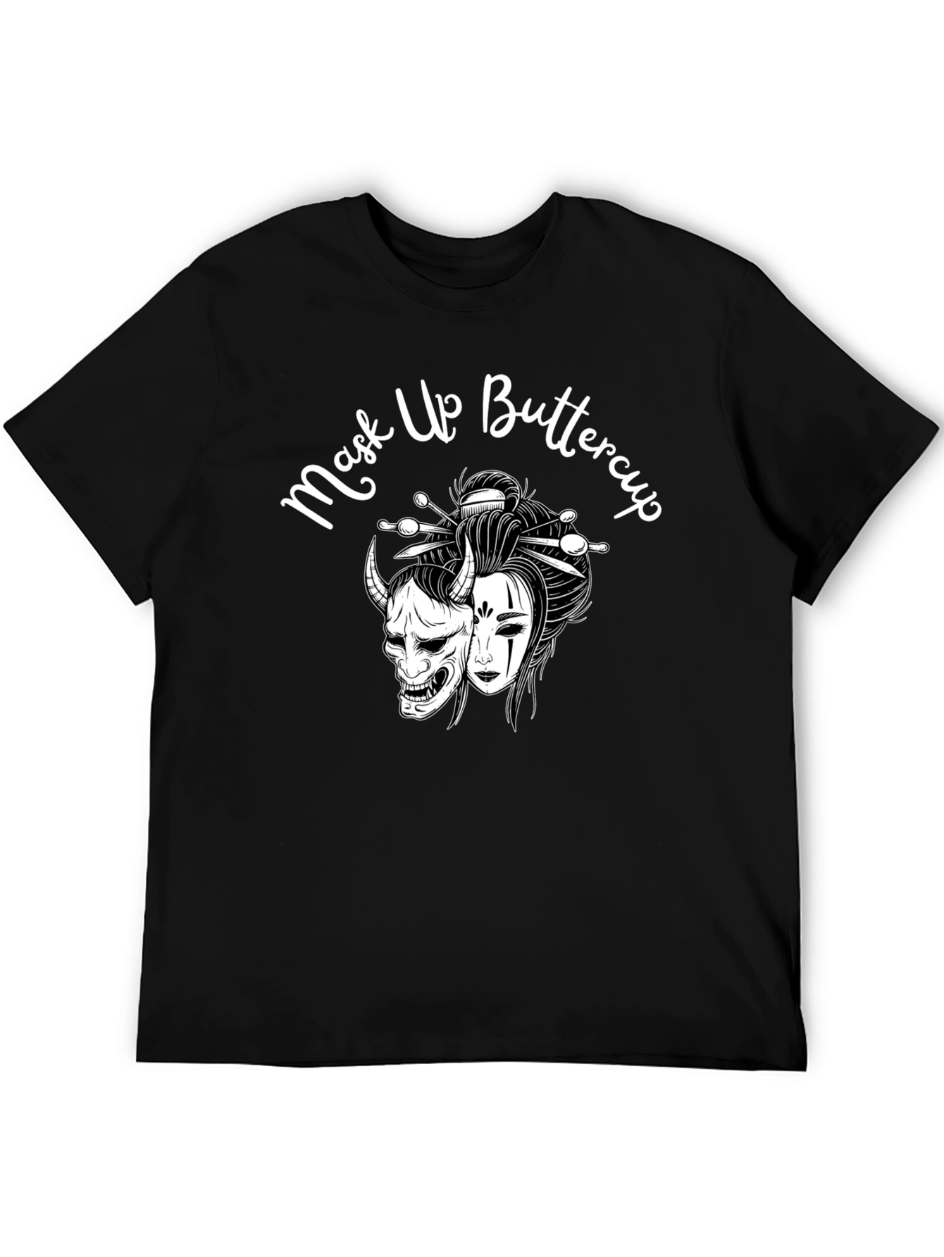 Mask Up Buttercup Graphic Tee - Black