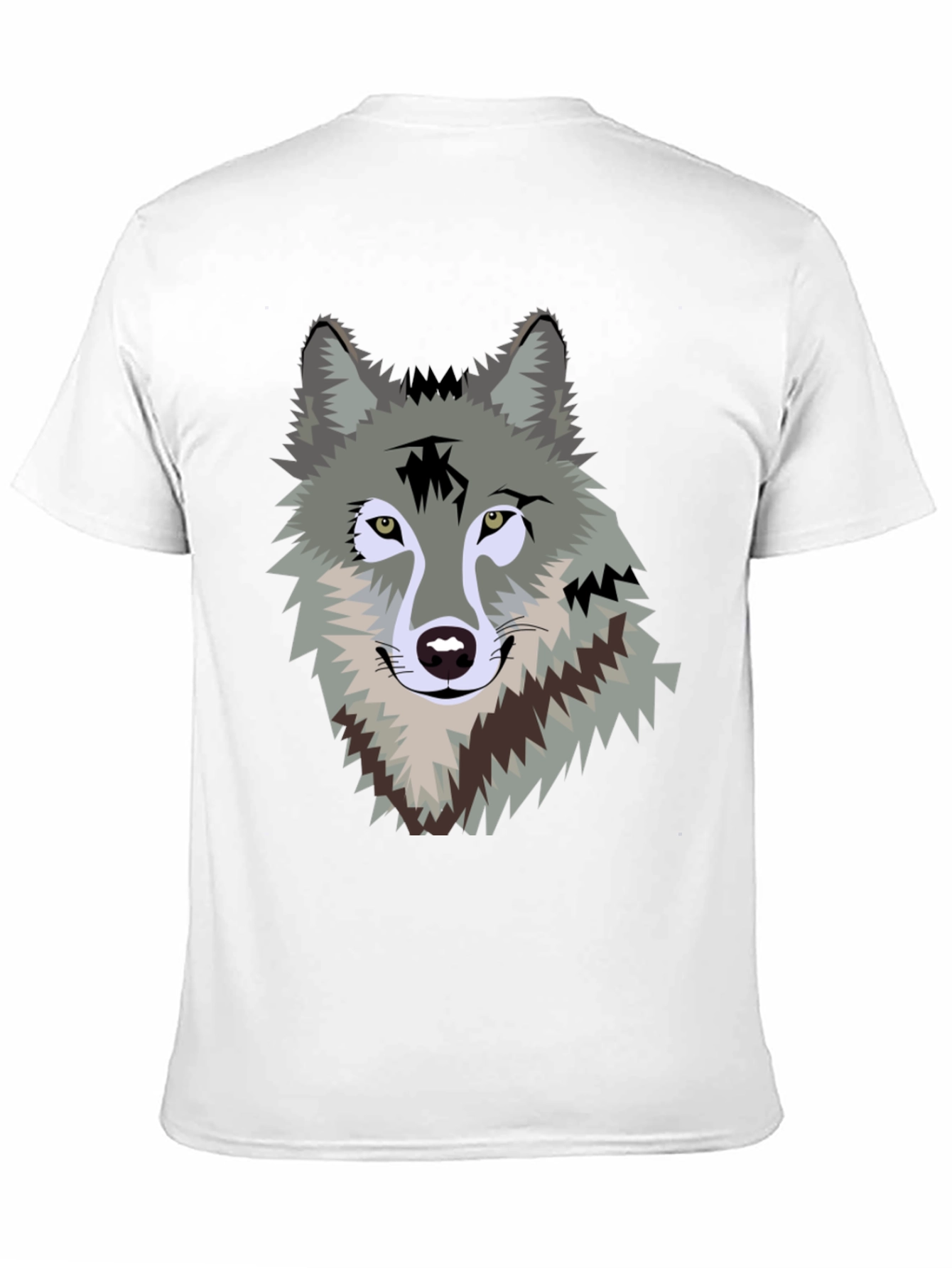 Mens Black T-Shirt with Wolf Graphic