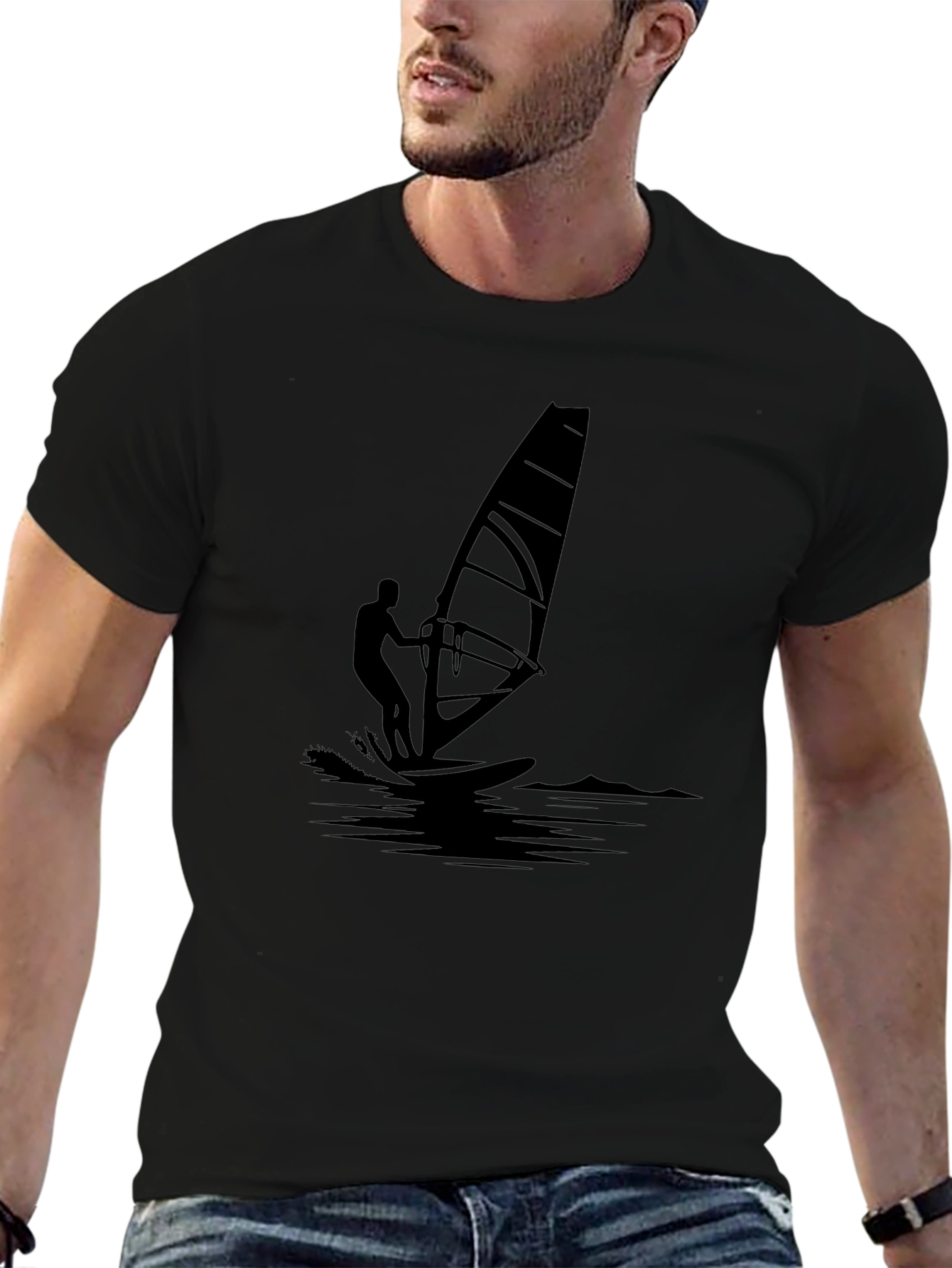 Windsurfer Graphic Tee - Black T-Shirt