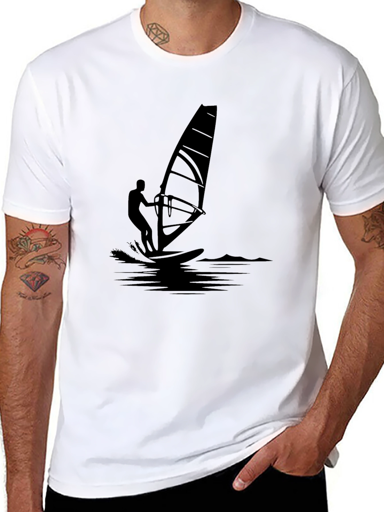 Windsurfer Graphic Tee - Black T-Shirt