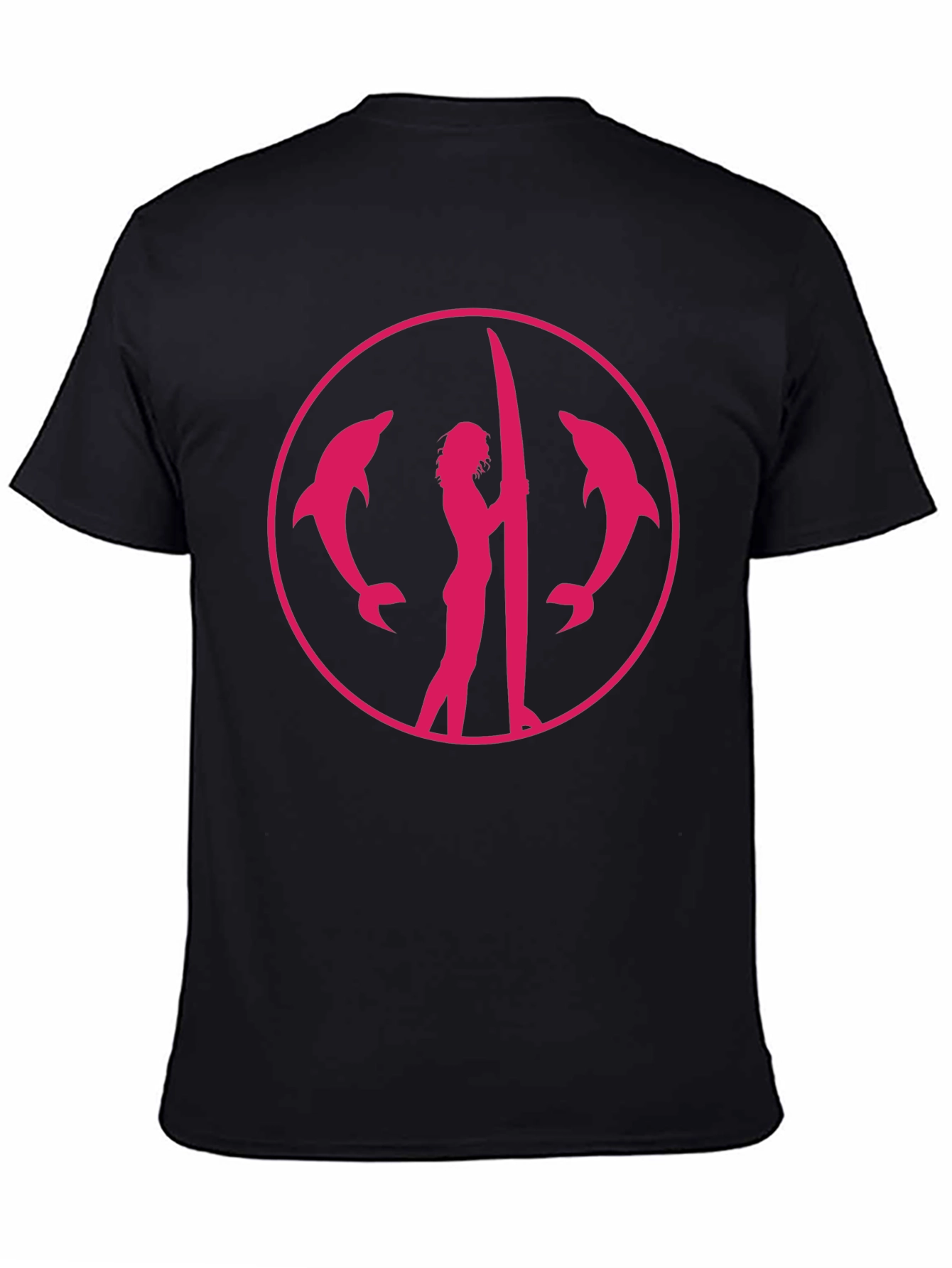 Dolphin Surfer Graphic Tee - Black