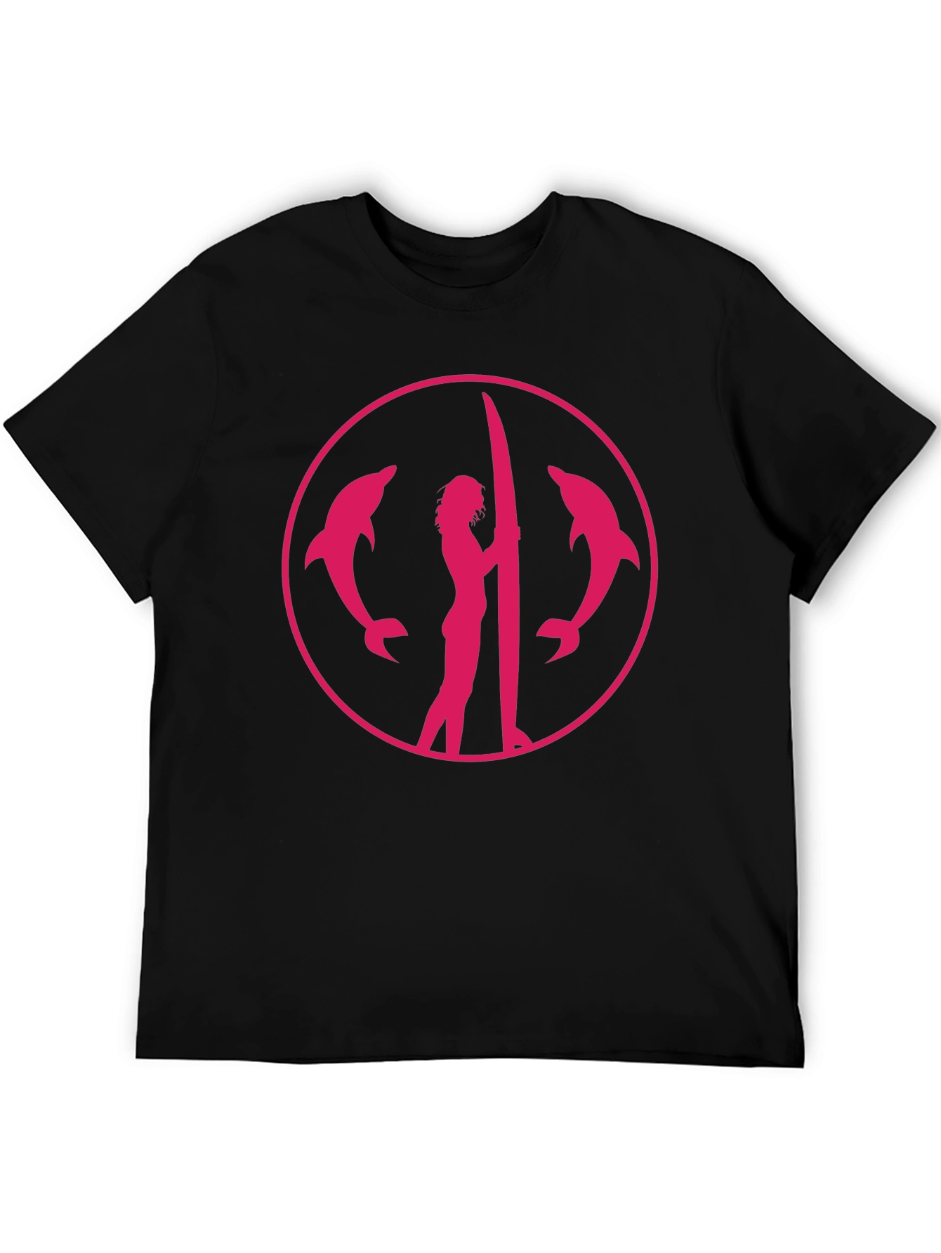 Dolphin Surfer Graphic Tee - Black