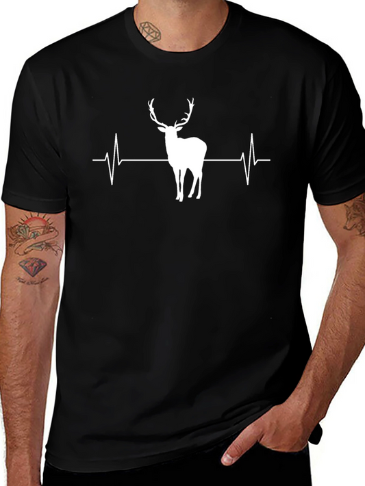 Deer Heartbeat Graphic Tee - Nature Lovers T-Shirt