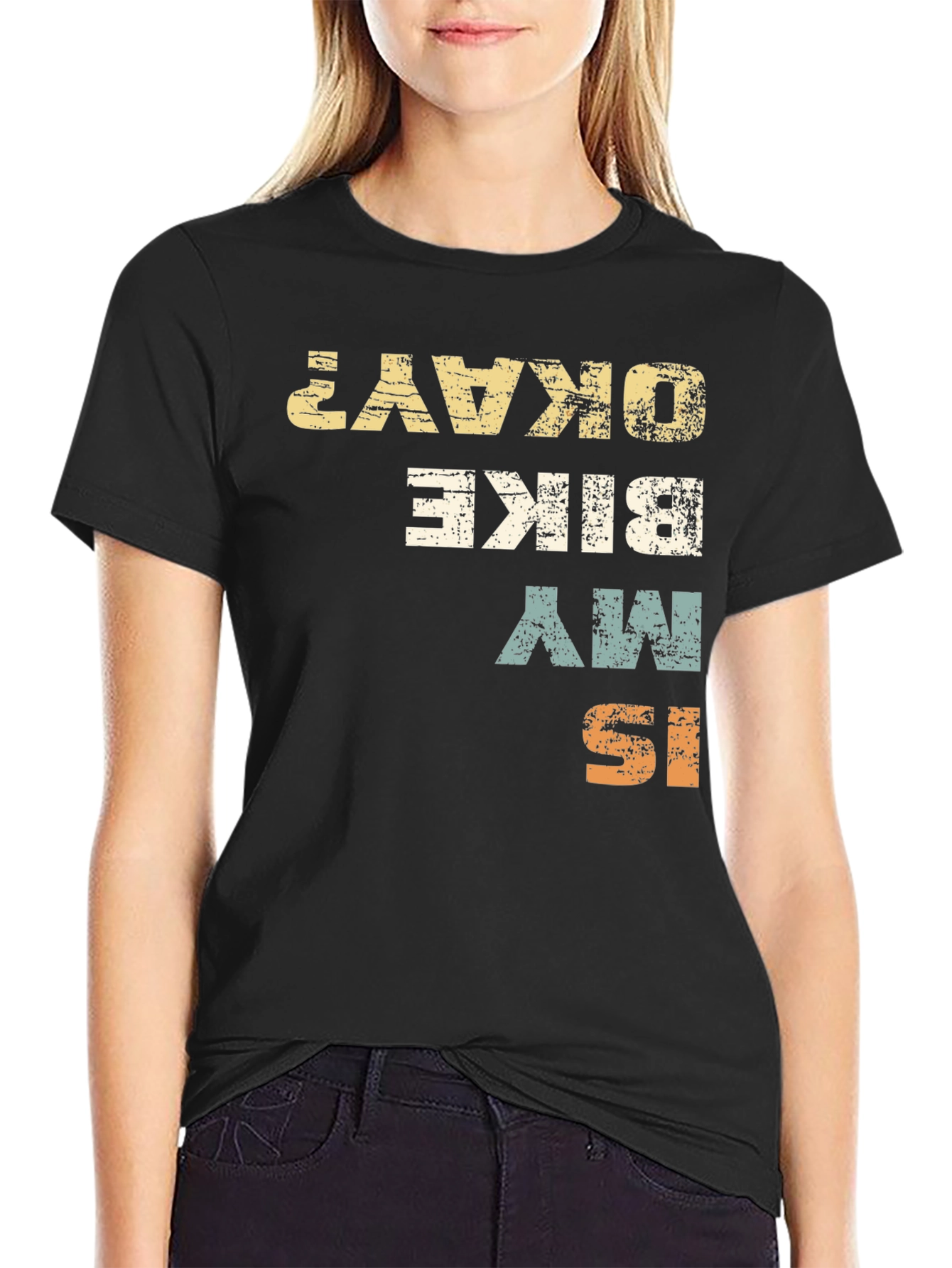 Is My Bike Okay? Graphic Print T-Shirt