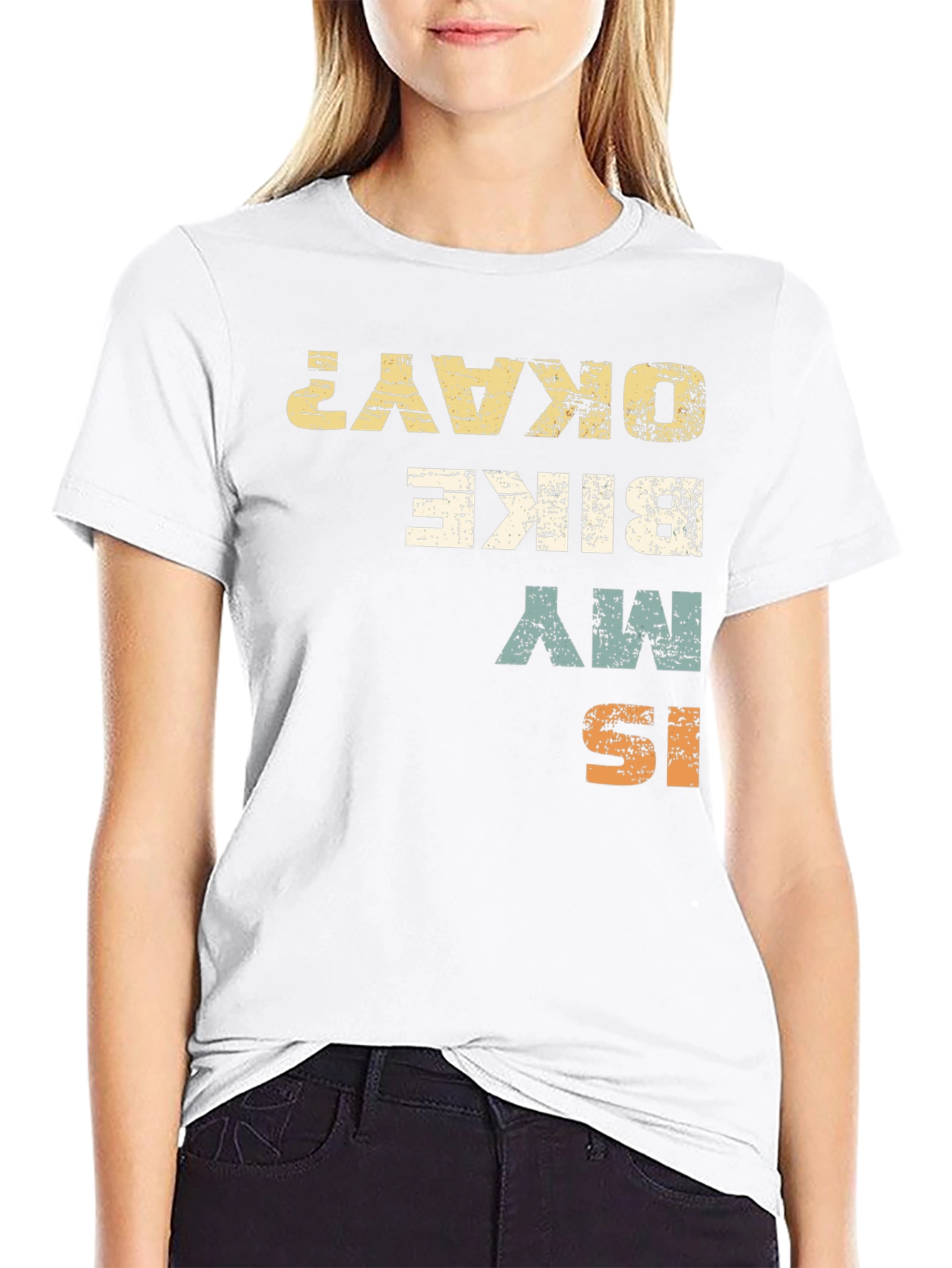 Is My Bike Okay? Graphic Print T-Shirt