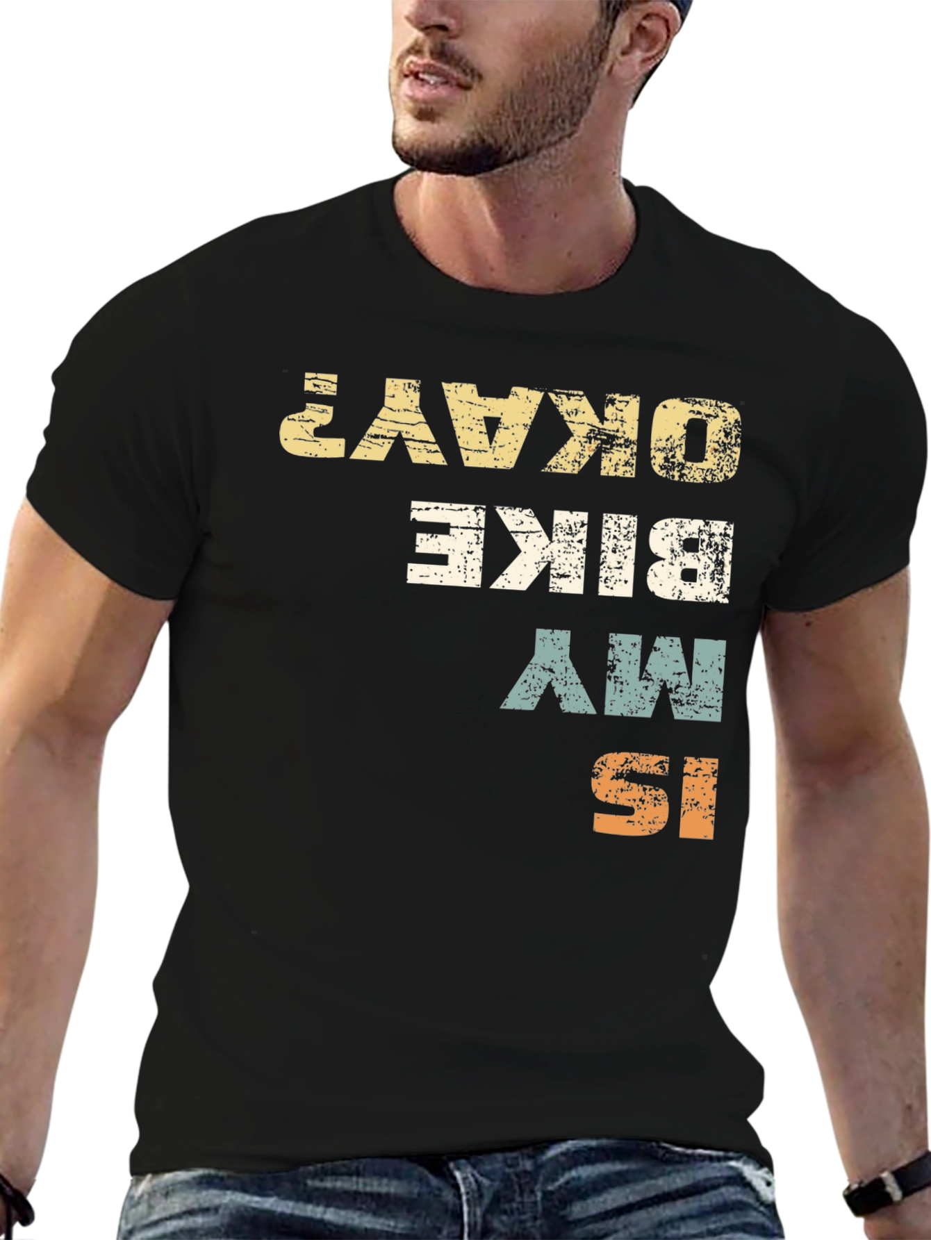 Is My Bike Okay? Graphic Print T-Shirt