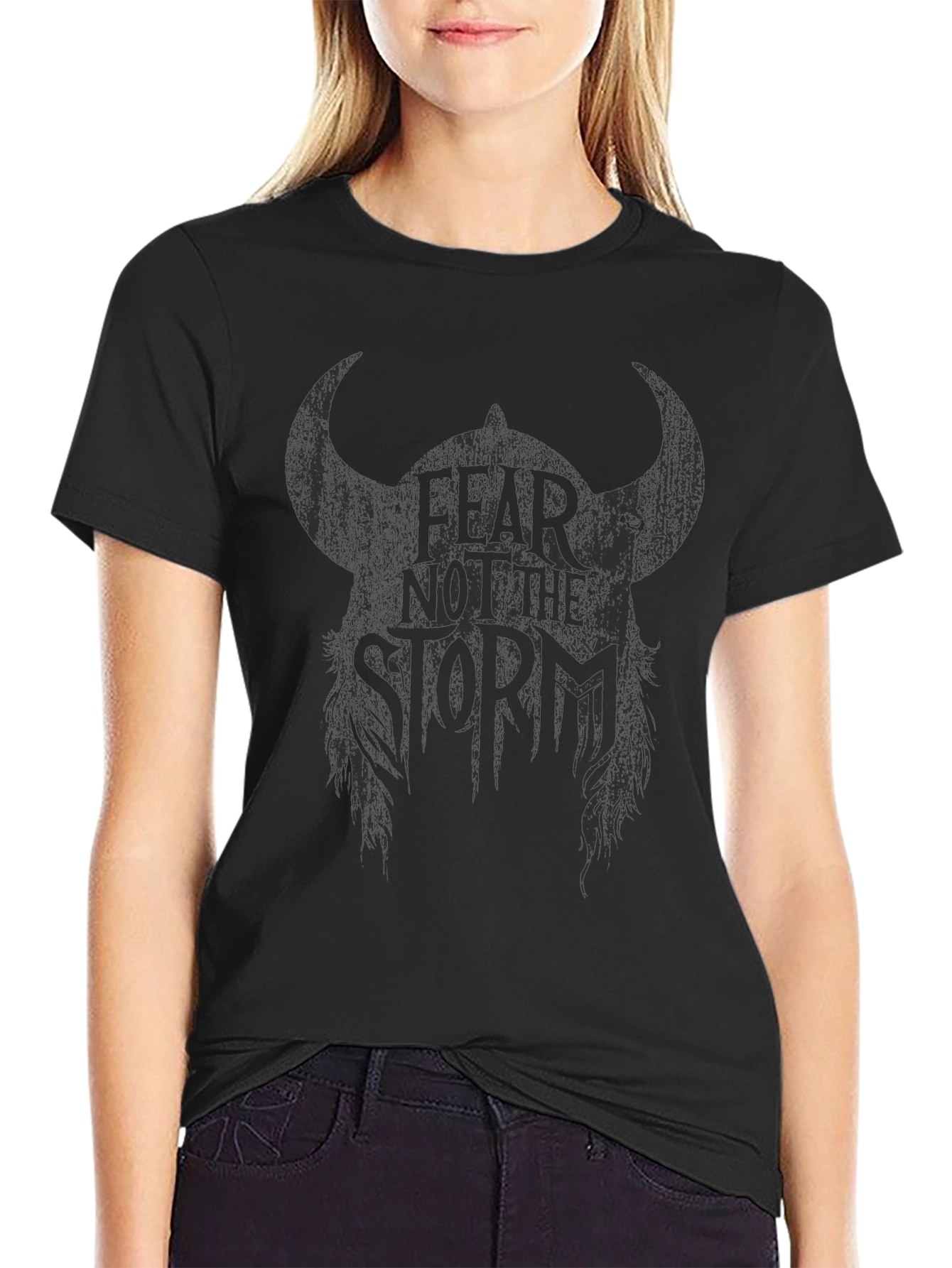 Fear Not the Storm Viking Helmet Graphic T-Shirt