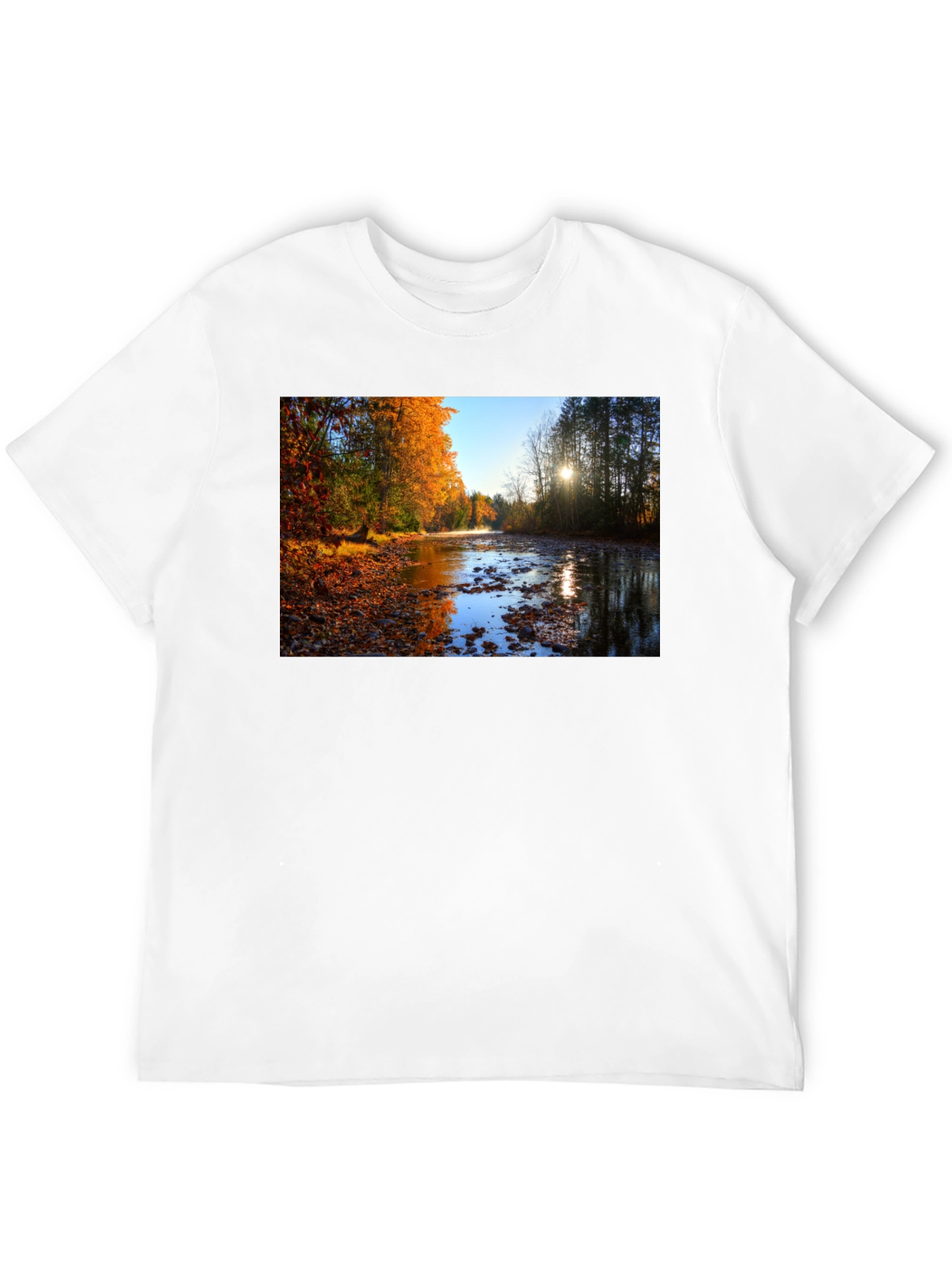 Autumn River Graphic Tee - Nature Lovers T-Shirt