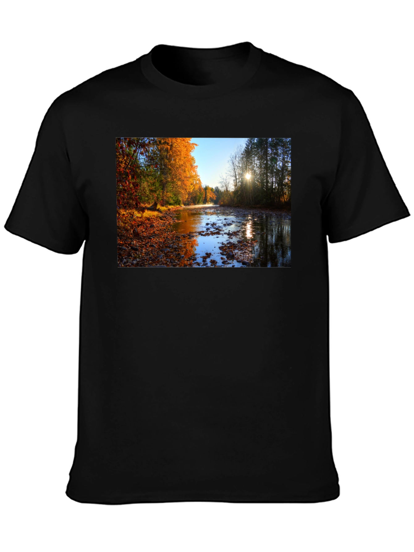 Autumn River Graphic Tee - Nature Lovers T-Shirt