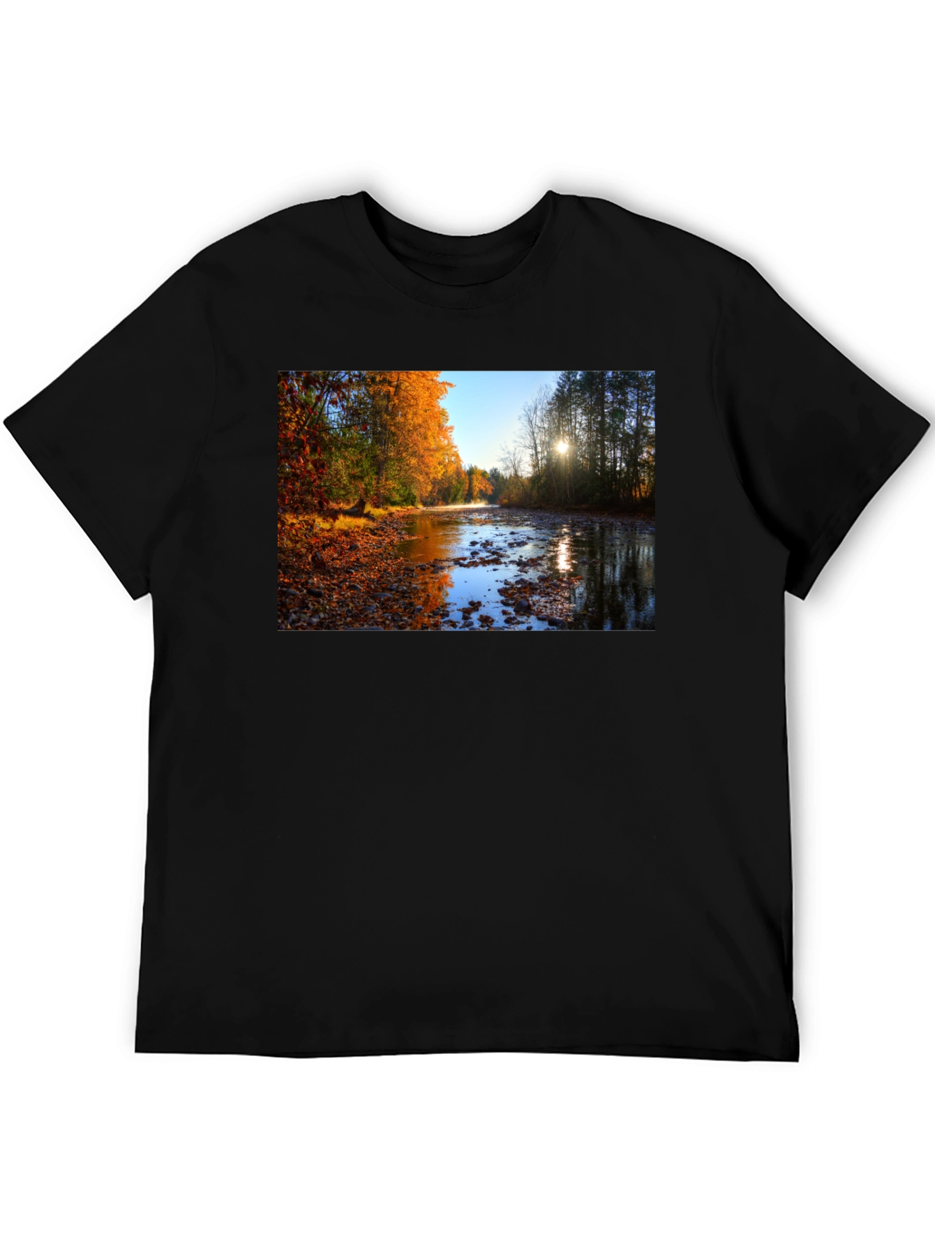 Autumn River Graphic Tee - Nature Lovers T-Shirt
