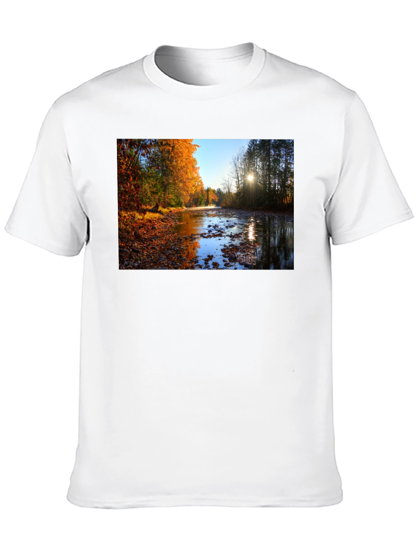 Autumn River Graphic Tee - Nature Lovers T-Shirt