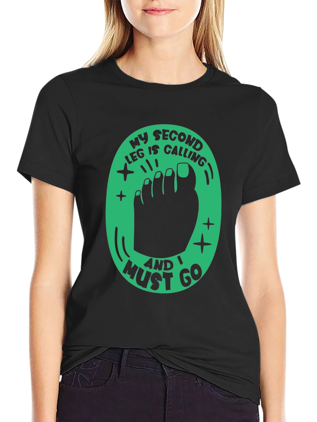 Funny Second Leg Calling Graphic Tee