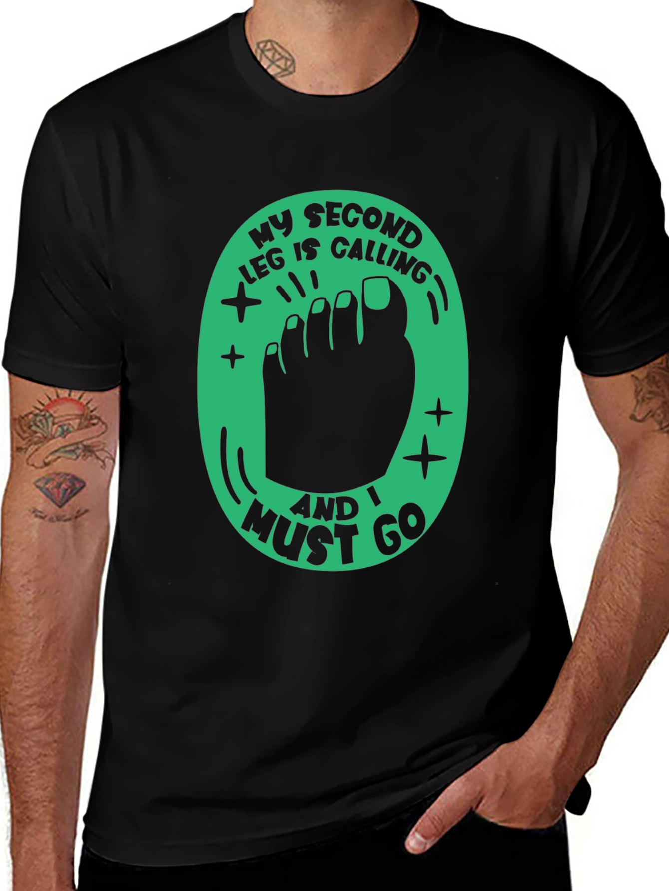 Funny Second Leg Calling Graphic Tee