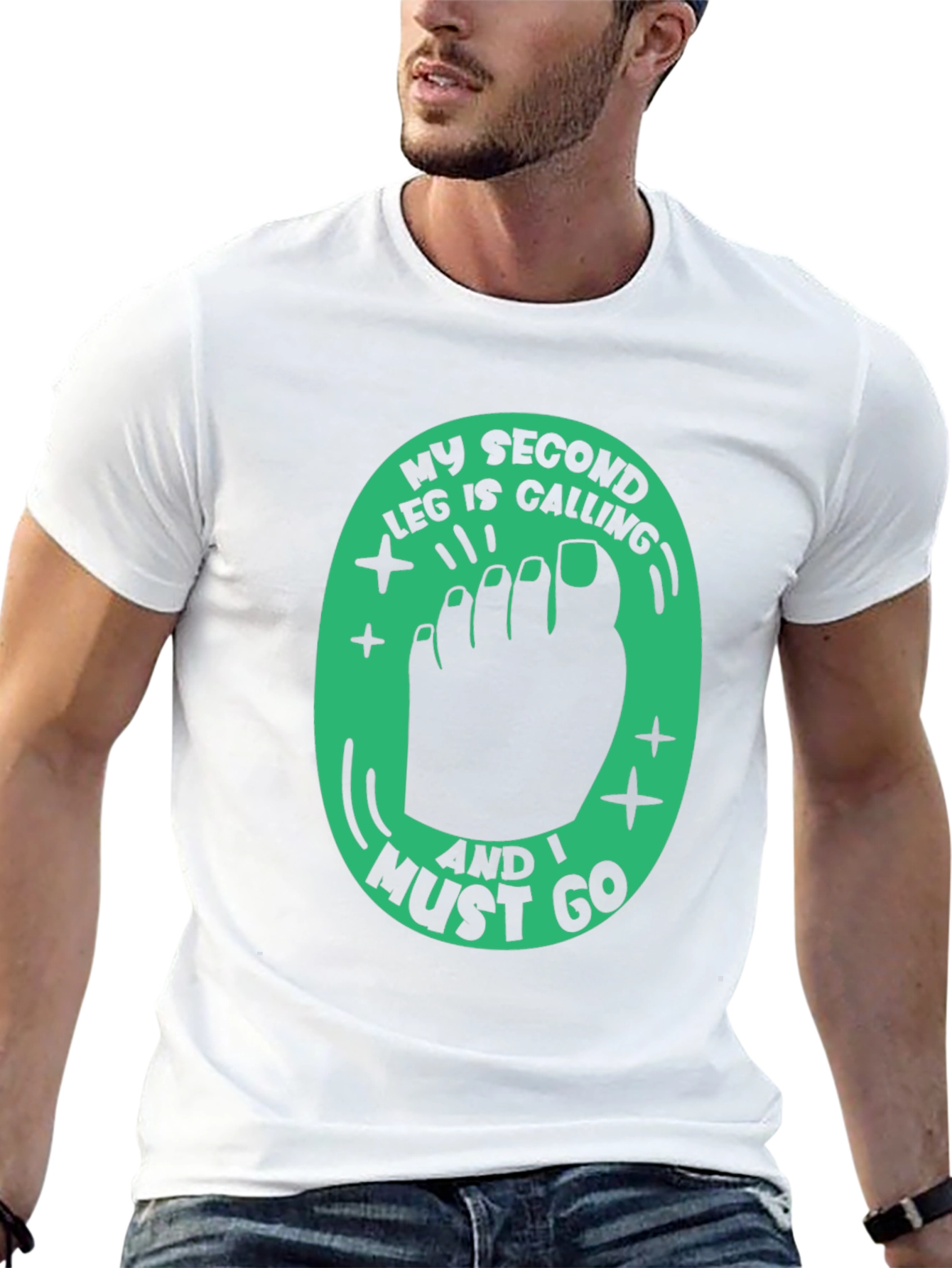 Funny Second Leg Calling Graphic Tee
