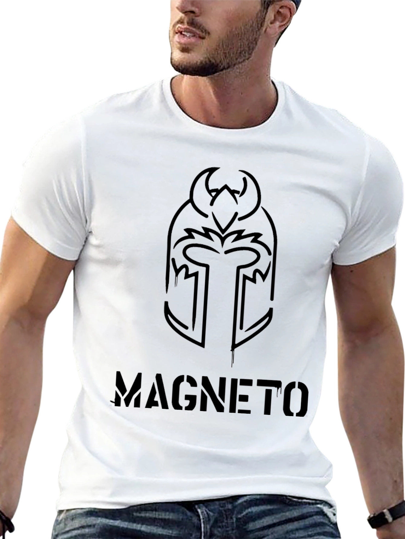Magneto Helmet Graphic T-Shirt - Mens Black Tee