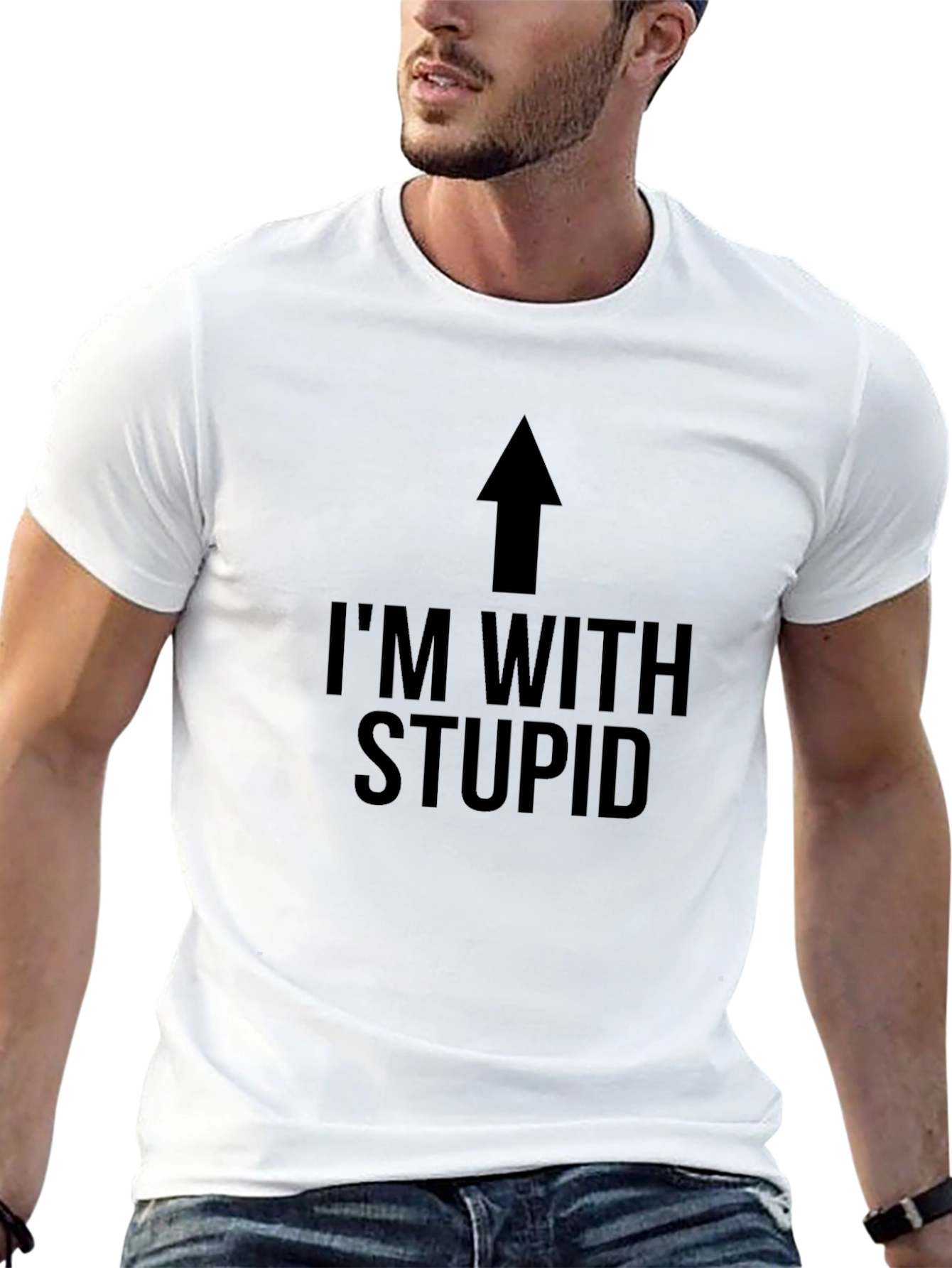 Im With Stupid T-Shirt - Novelty Humor Tee