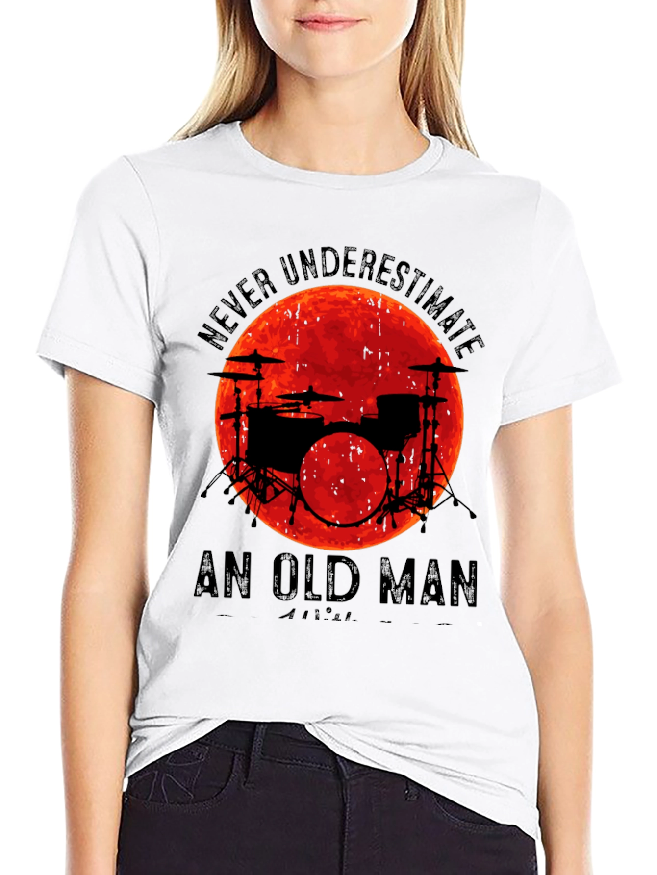 Never Underestimate Old Man Drummer T-Shirt