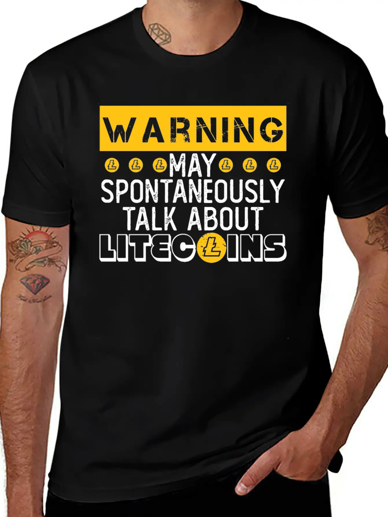 Warning Talk About Litecoin Crypto Coin Blockchain Unisex Casual T-Shirt – Clean Design For Daily Comfort