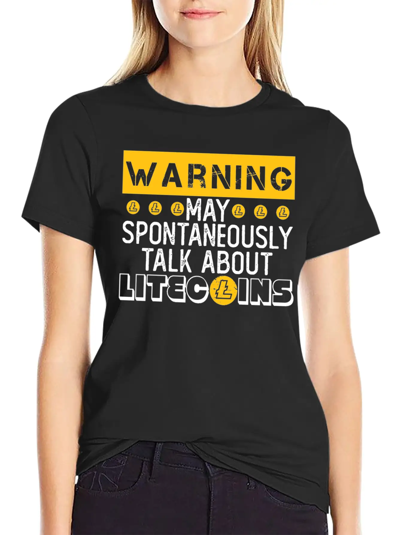 Warning Talk About Litecoin Crypto Coin Blockchain Unisex Casual T-Shirt – Clean Design For Daily Comfort