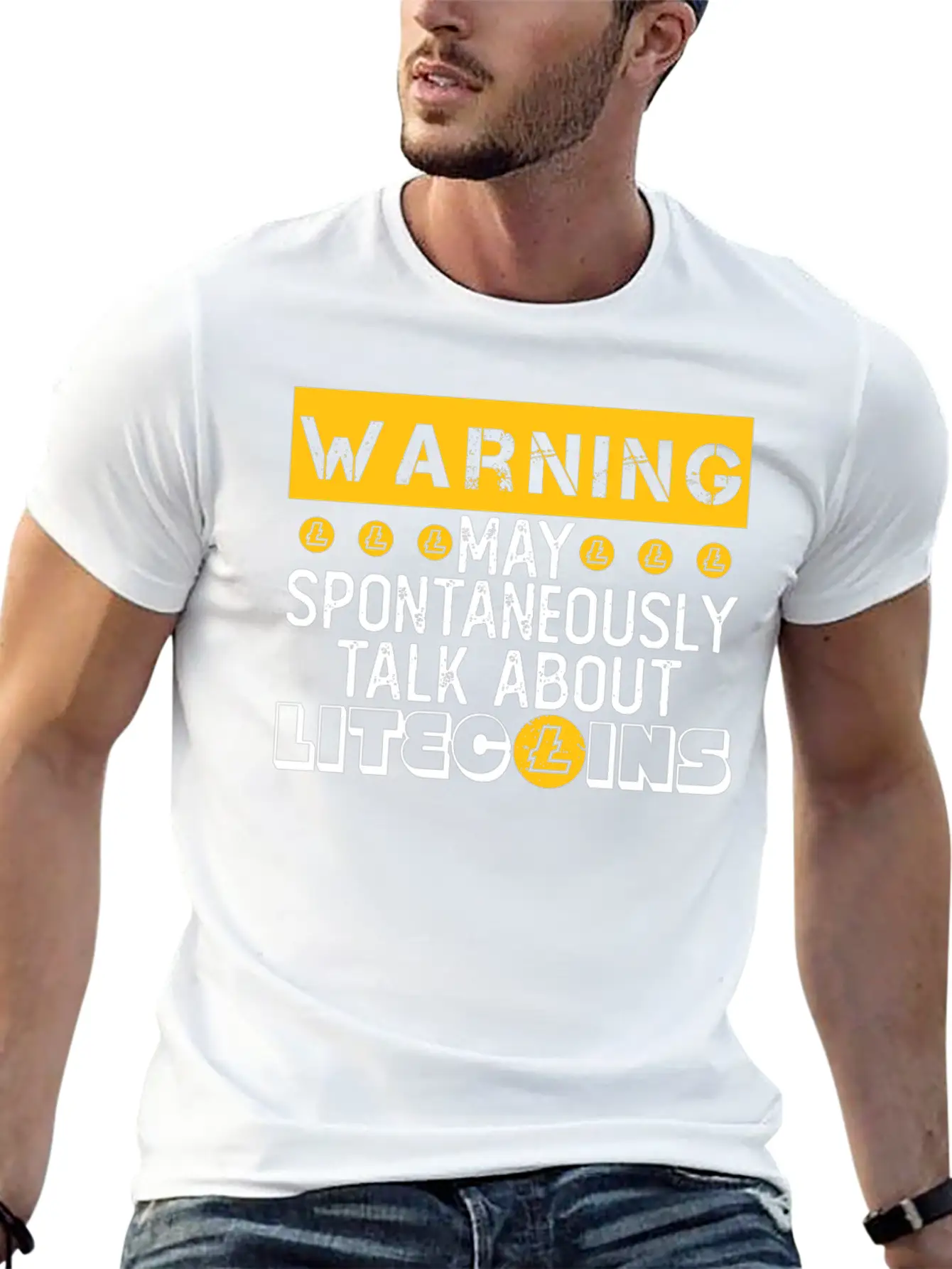 Warning Talk About Litecoin Crypto Coin Blockchain Unisex Casual T-Shirt – Clean Design For Daily Comfort
