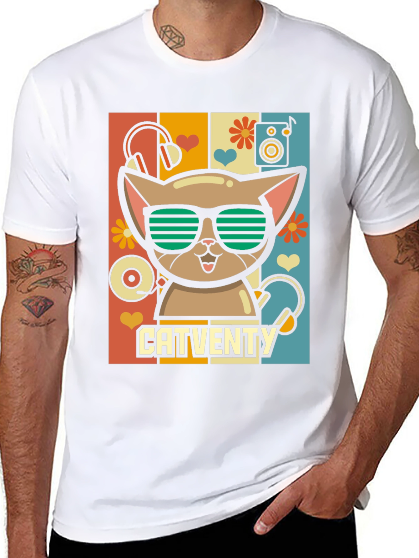 Catventy Retro Music T-Shirt