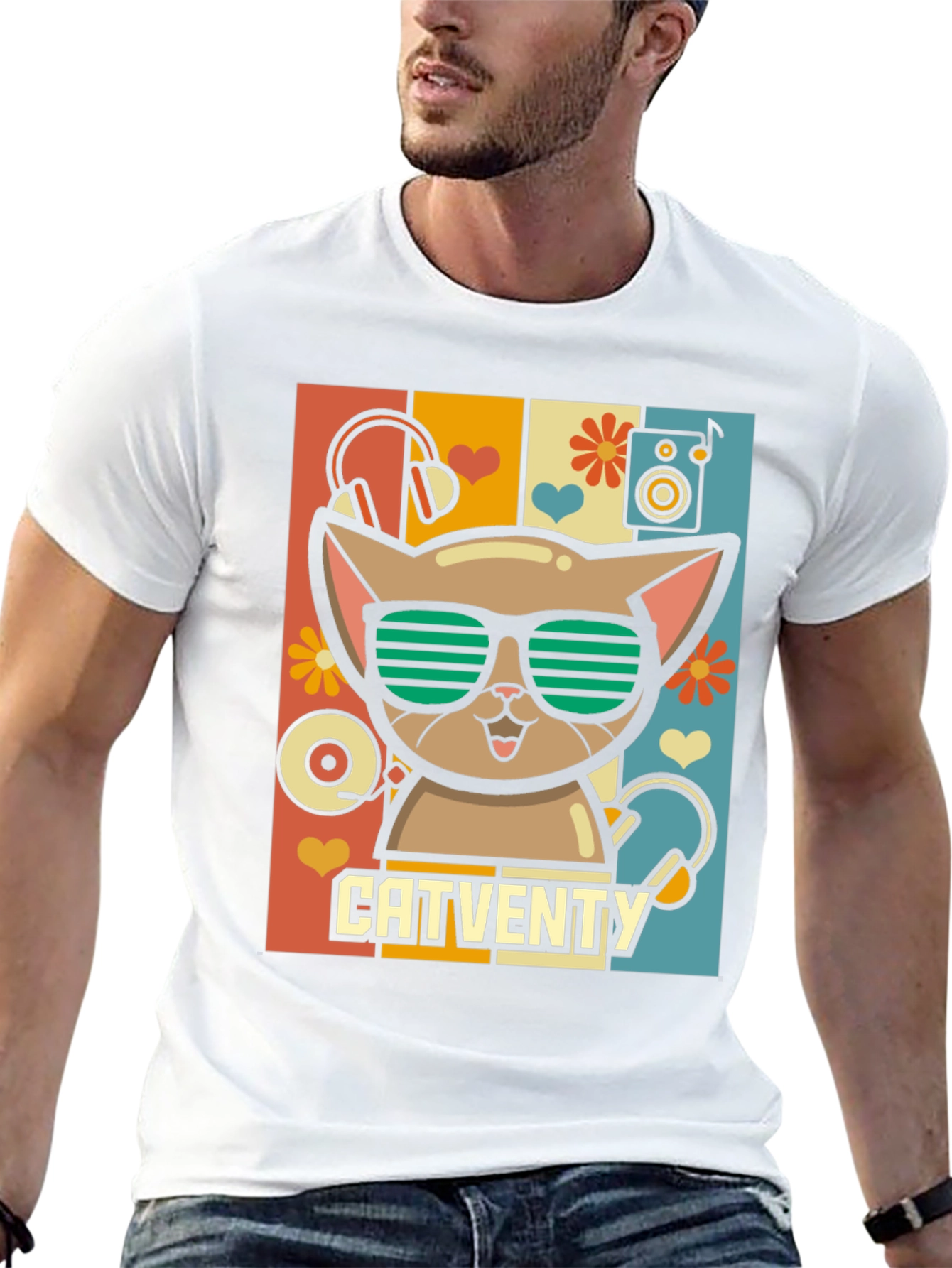 Catventy Retro Music T-Shirt