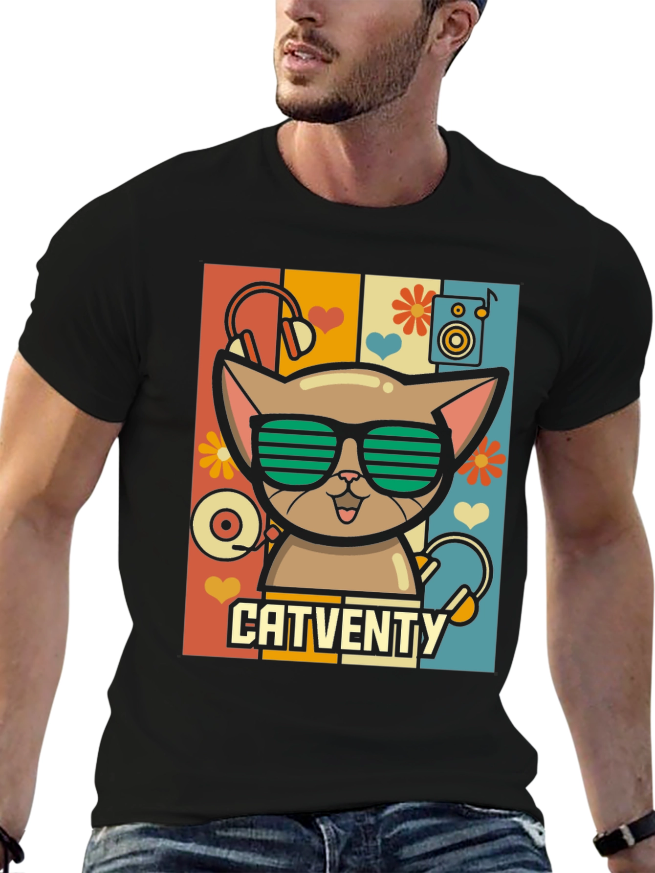 Catventy Retro Music T-Shirt