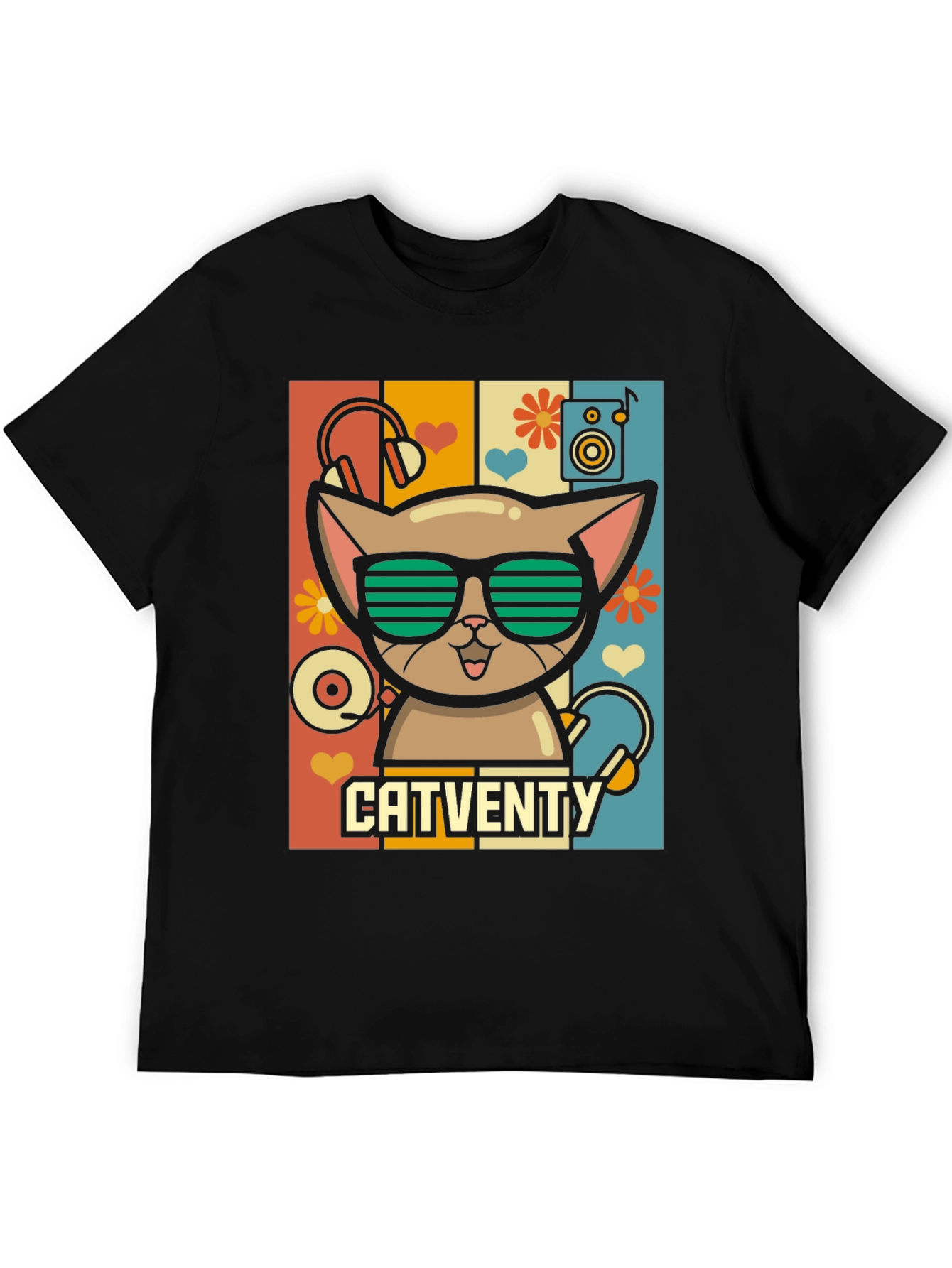 Catventy Retro Music T-Shirt