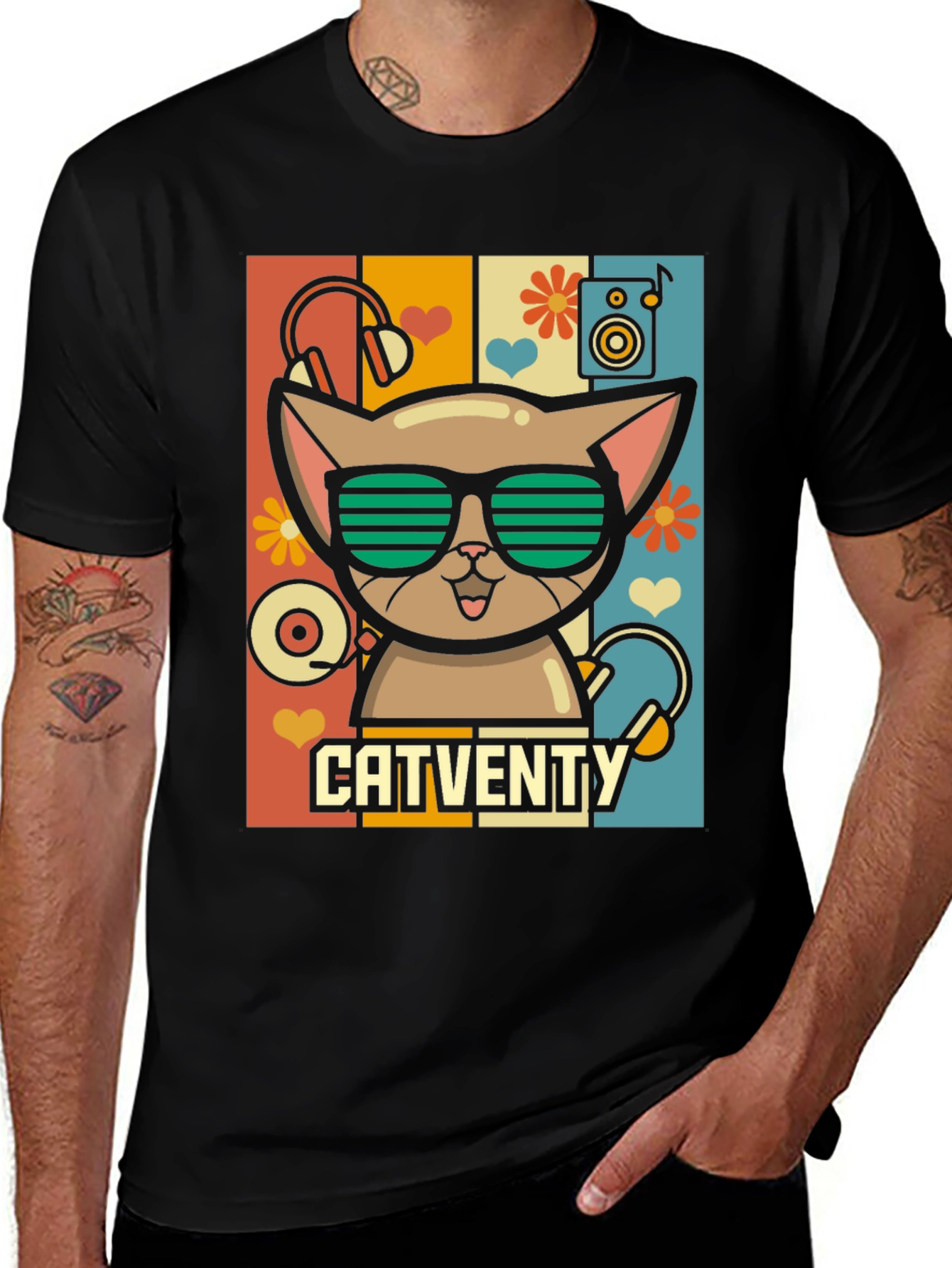 Catventy Retro Music T-Shirt