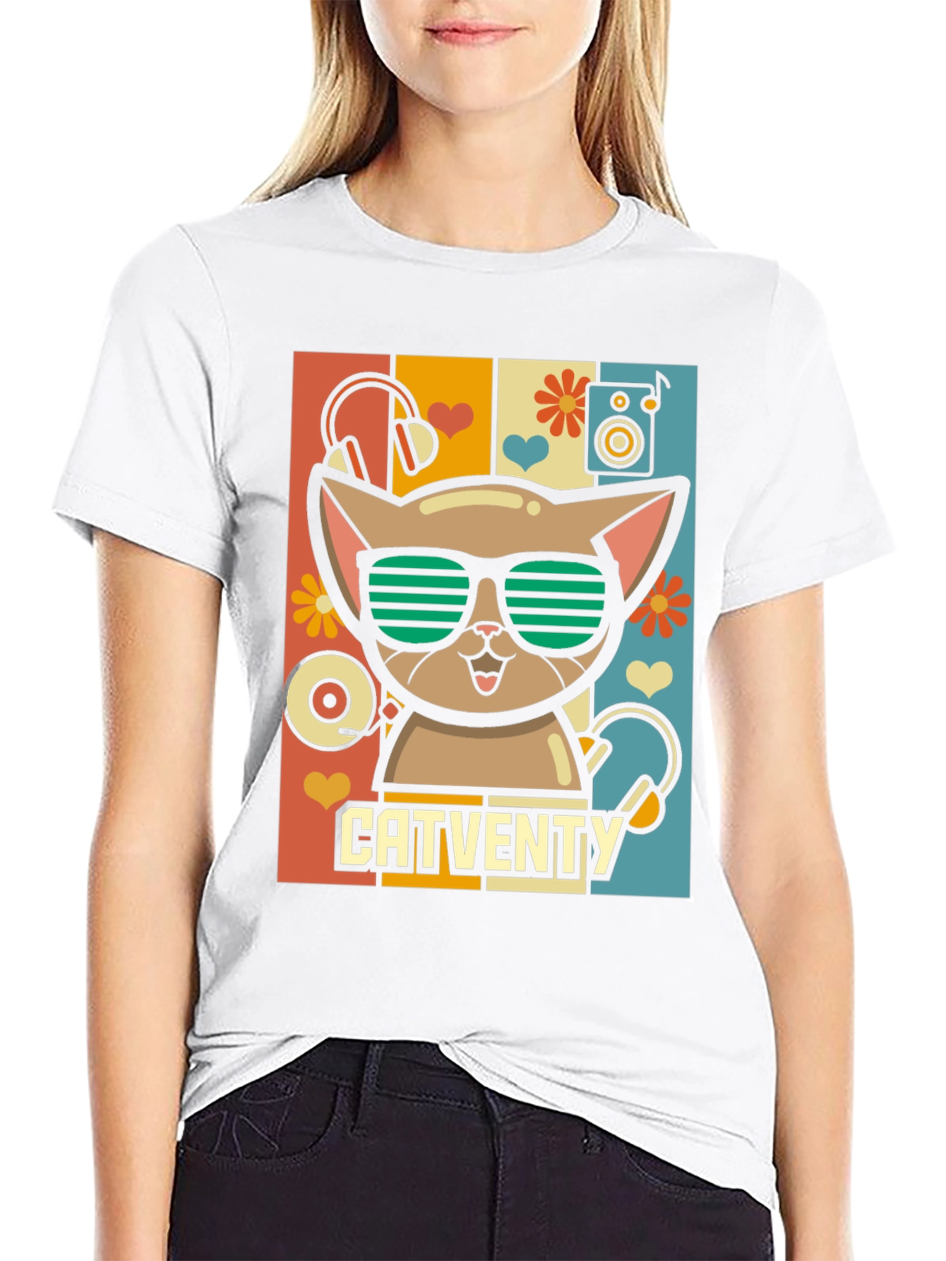 Catventy Retro Music T-Shirt