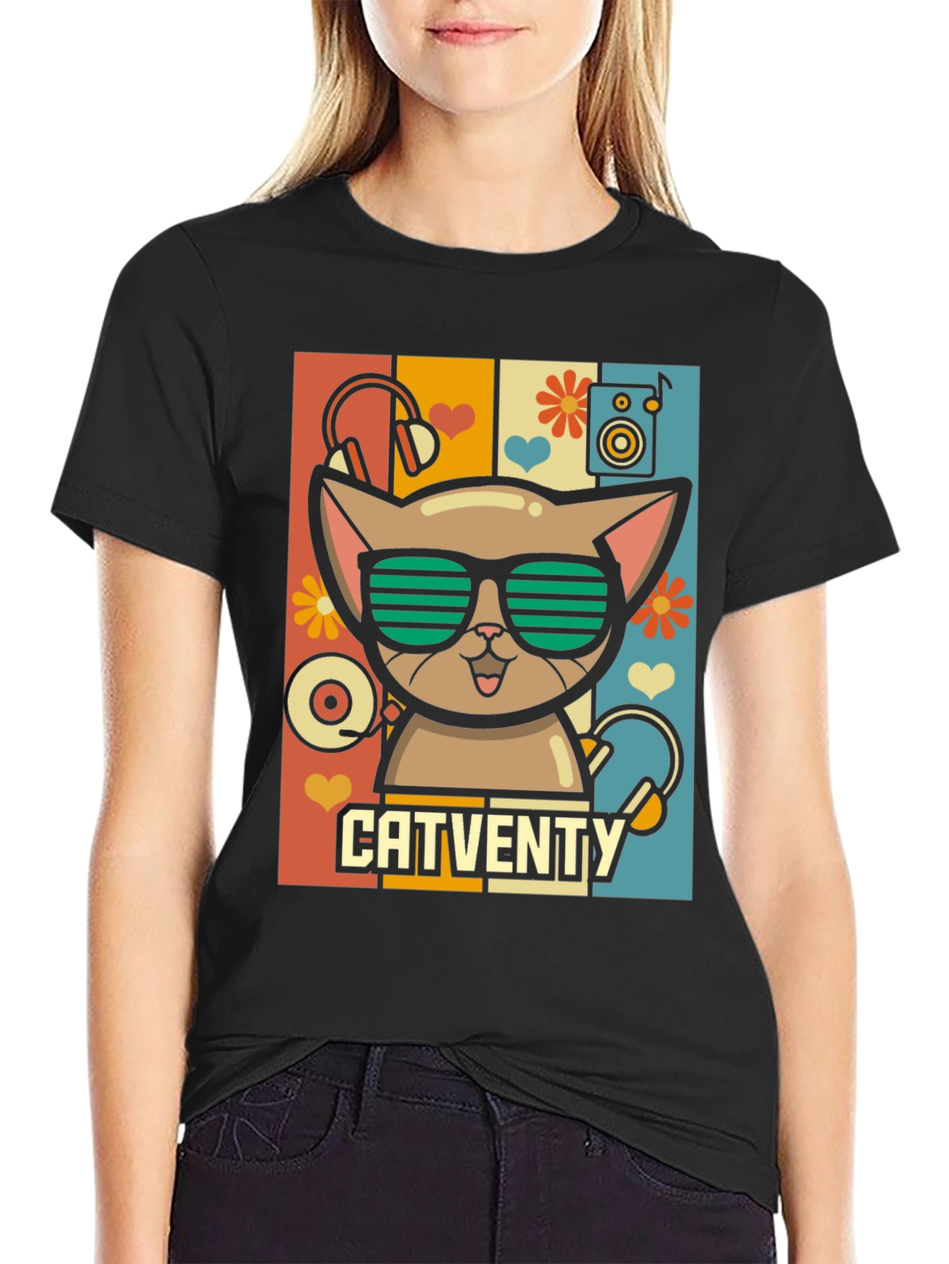 Catventy Retro Music T-Shirt