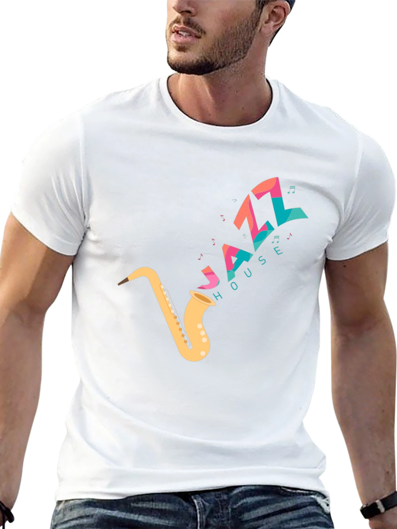 Jazz House Saxophone Graphic T-Shirt