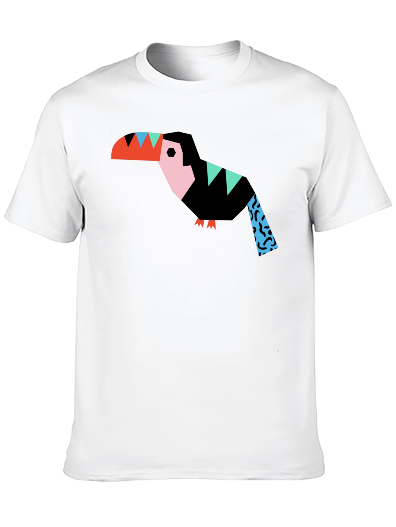 Geometric Toucan Graphic Black T-Shirt