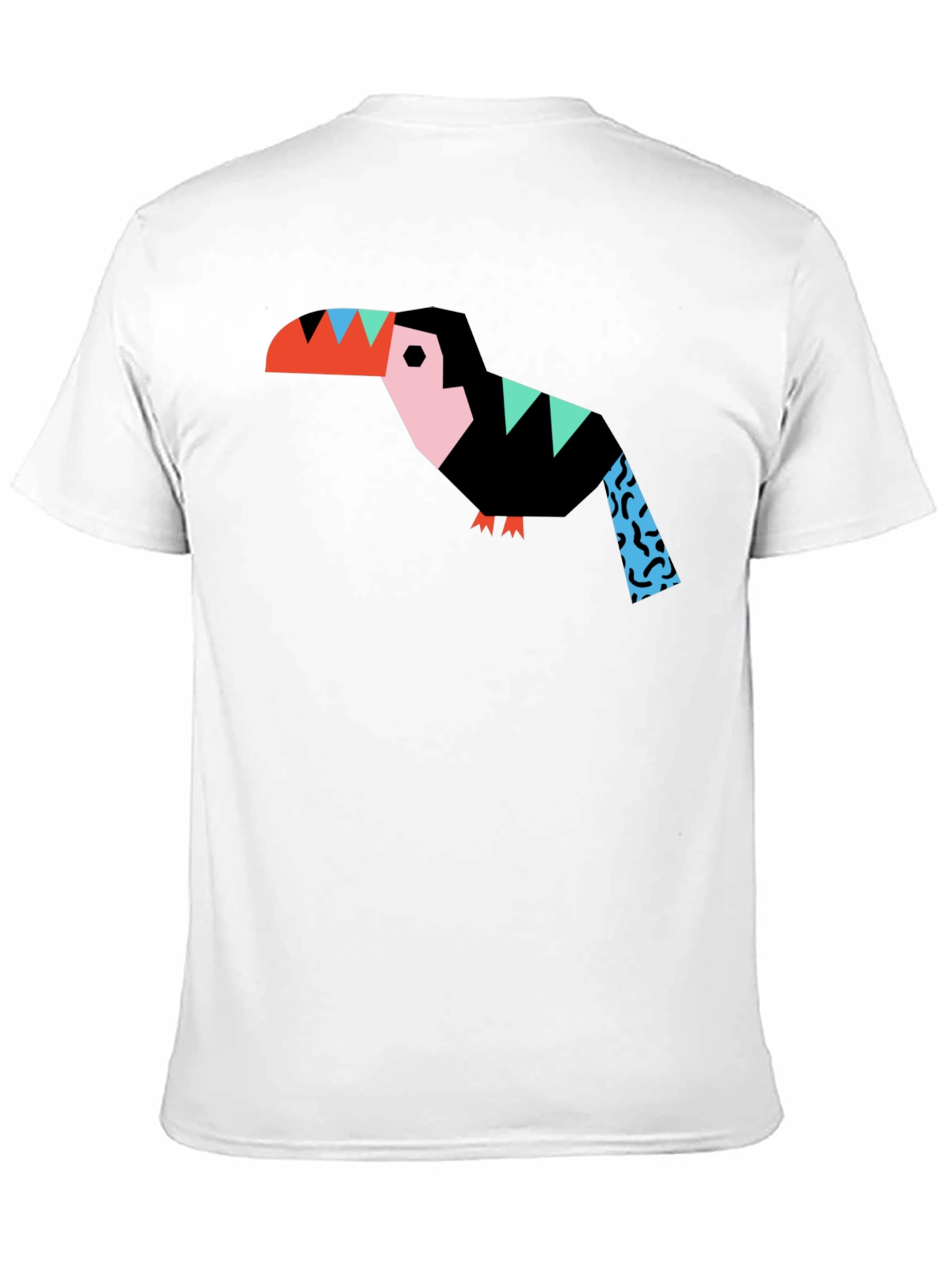 Geometric Toucan Graphic Black T-Shirt