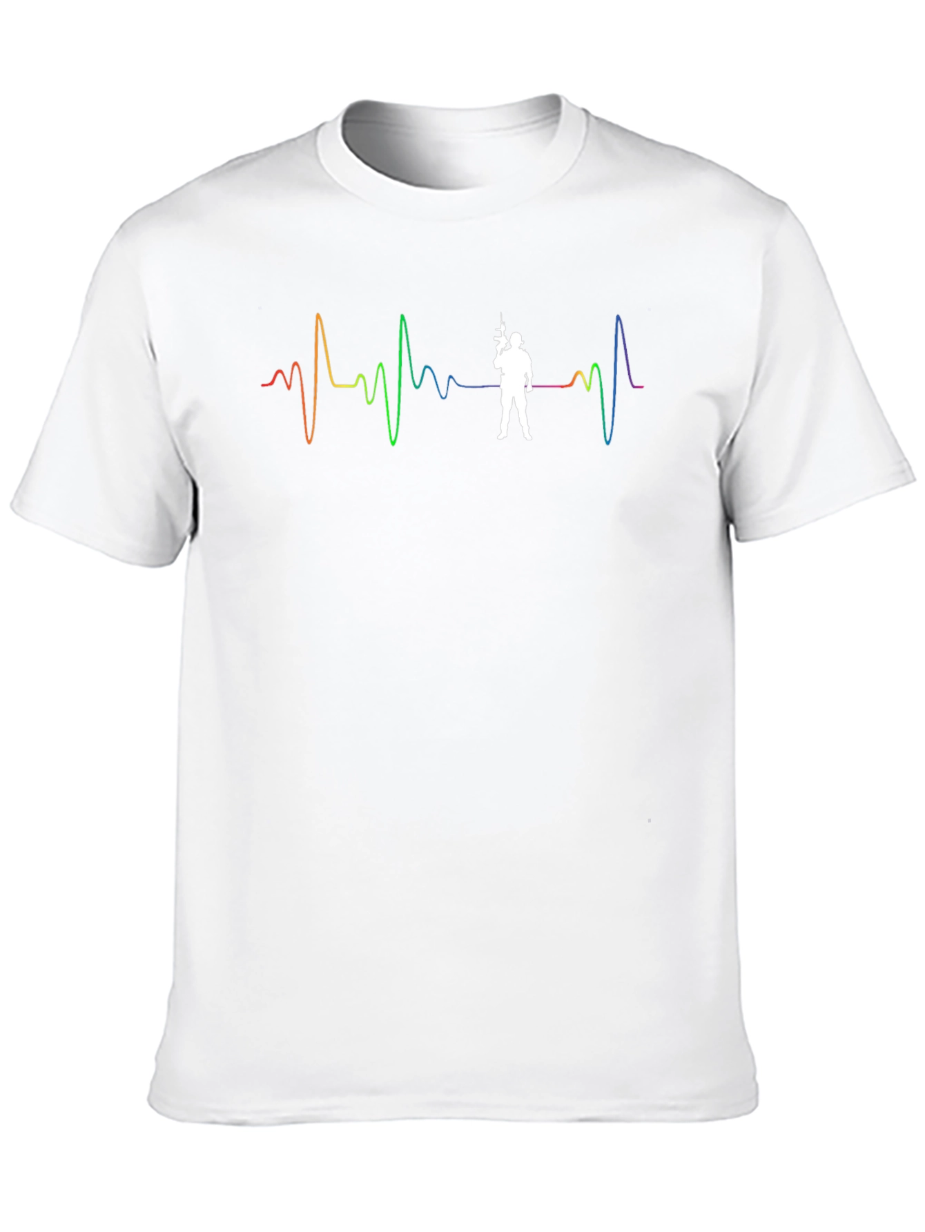 Pride Soldier Heartbeat Black T-Shirt