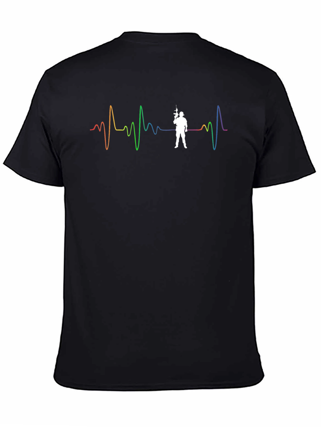 Pride Soldier Heartbeat Black T-Shirt