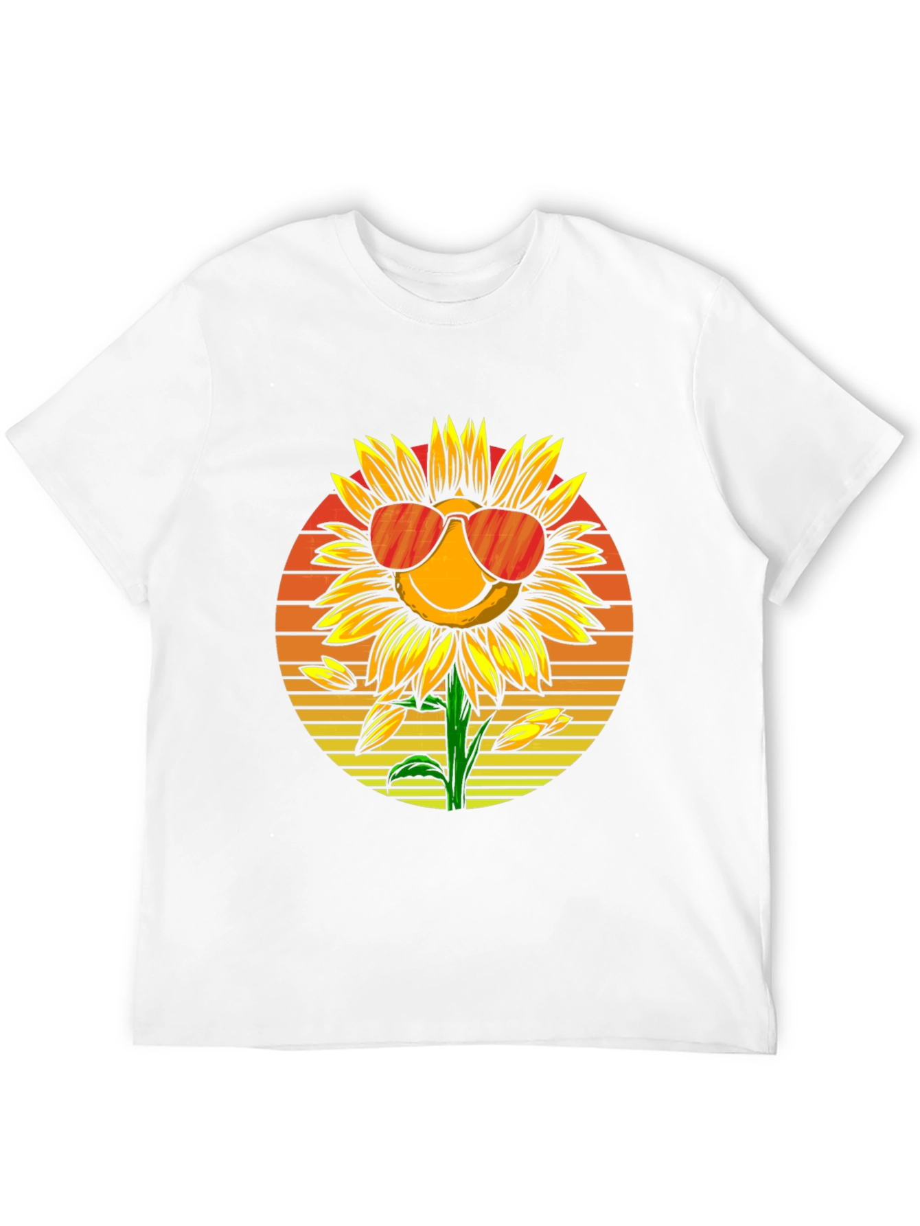 Sunflower with Sunglasses Graphic T-Shirt - Black