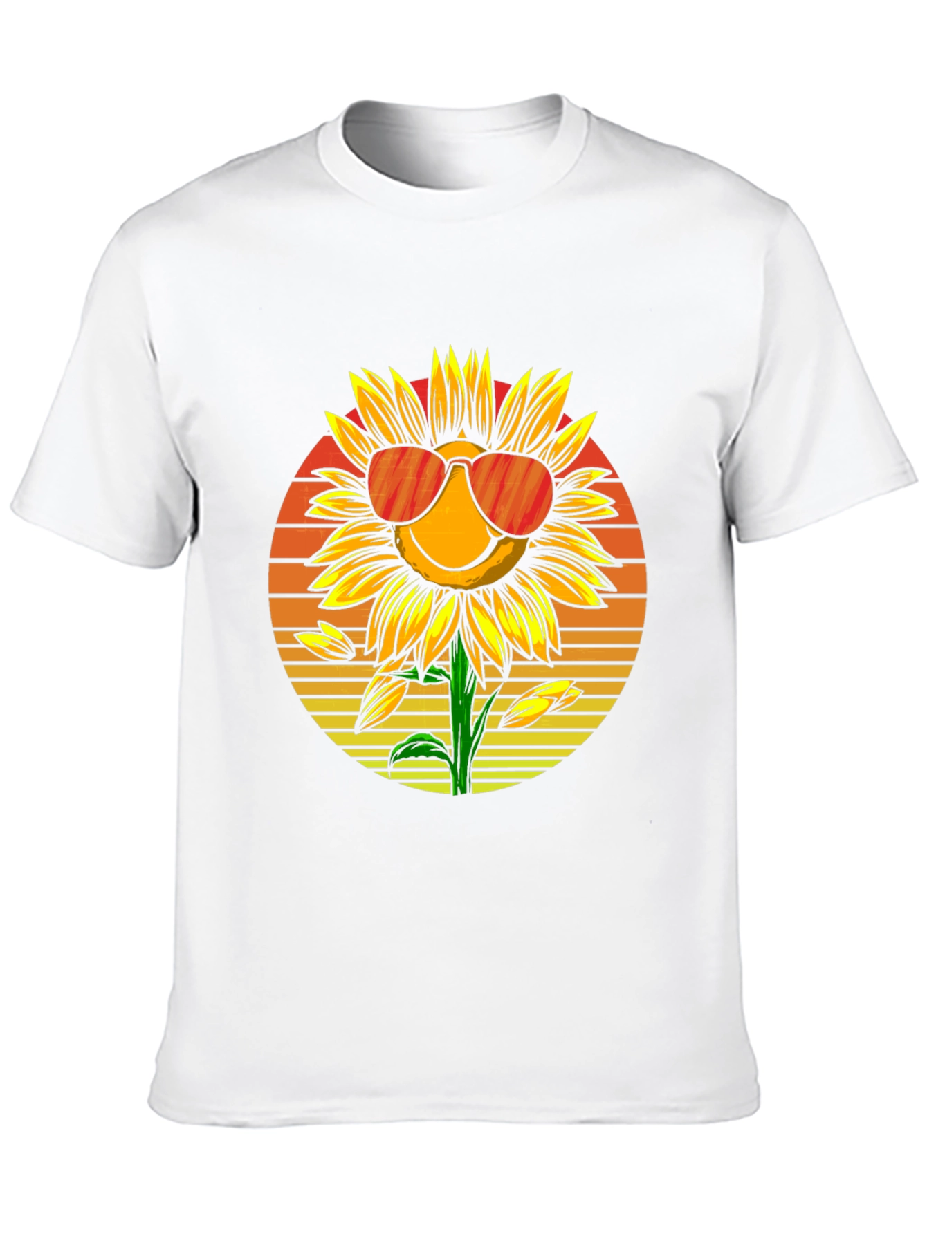 Sunflower with Sunglasses Graphic T-Shirt - Black