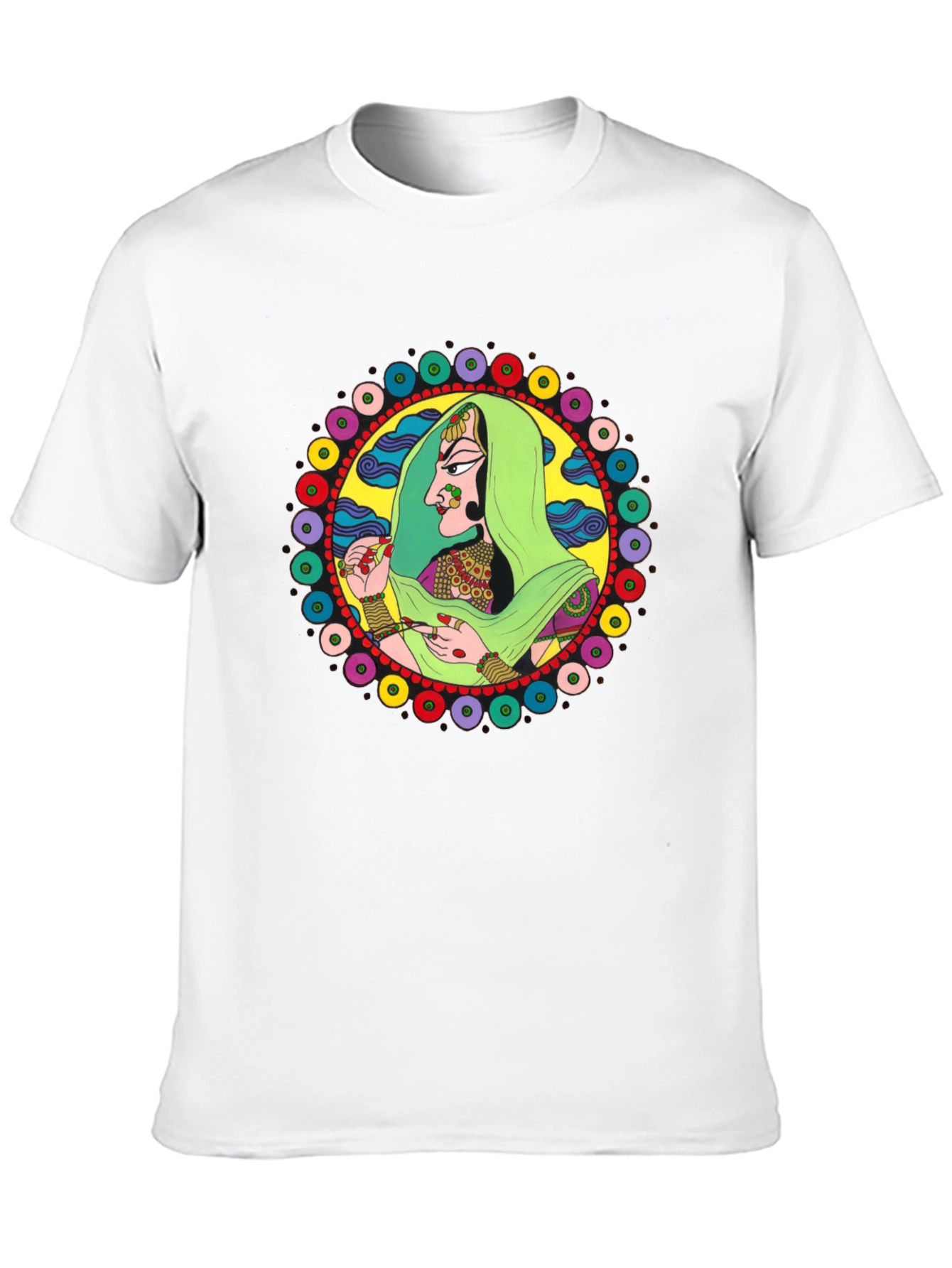 Indian Woman Graphic Tee - Black Cotton T-Shirt